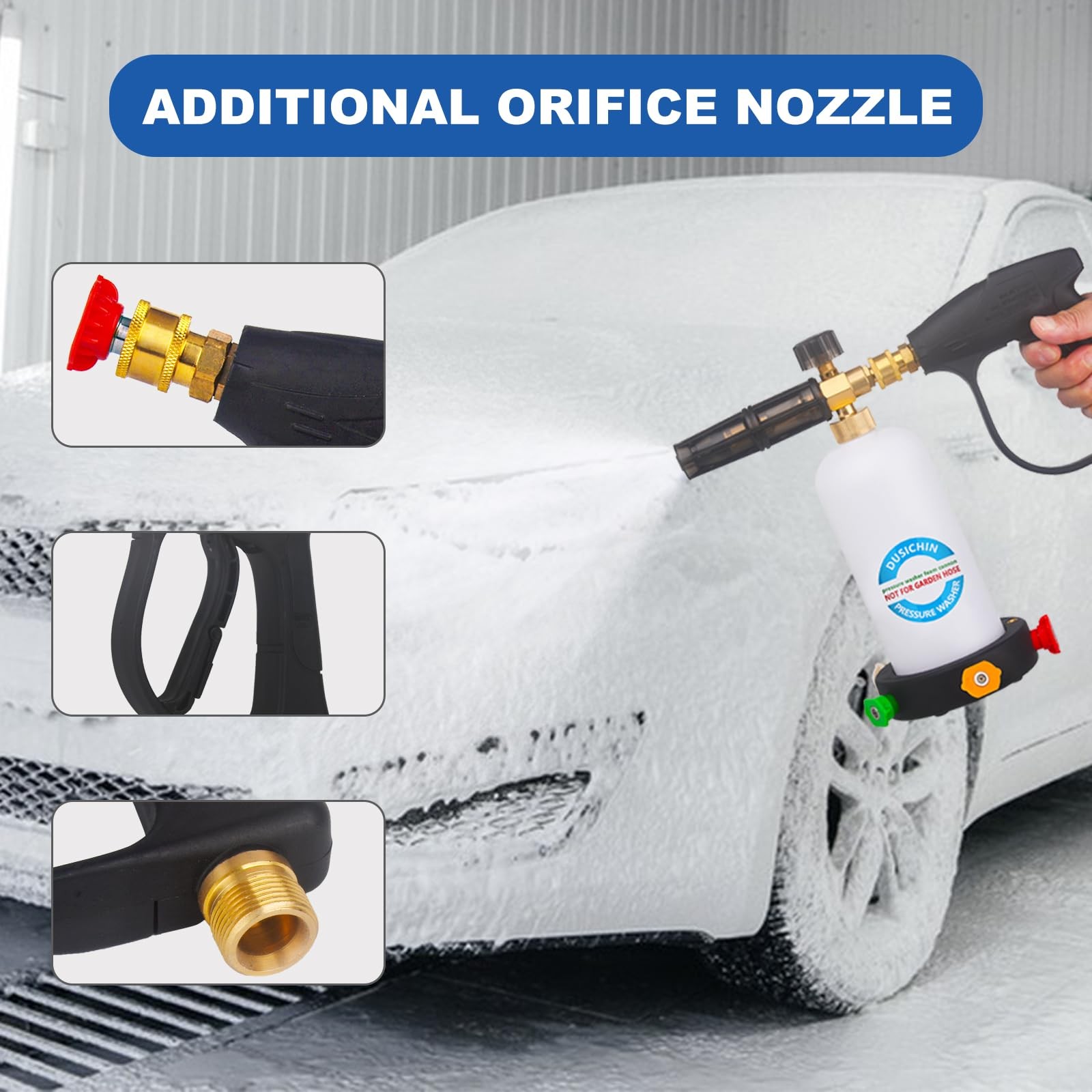 DUSICHIN DUS018 Foam Cannon Lance Pressure Washer Nozzle Tip Spray Gun 3000 P…