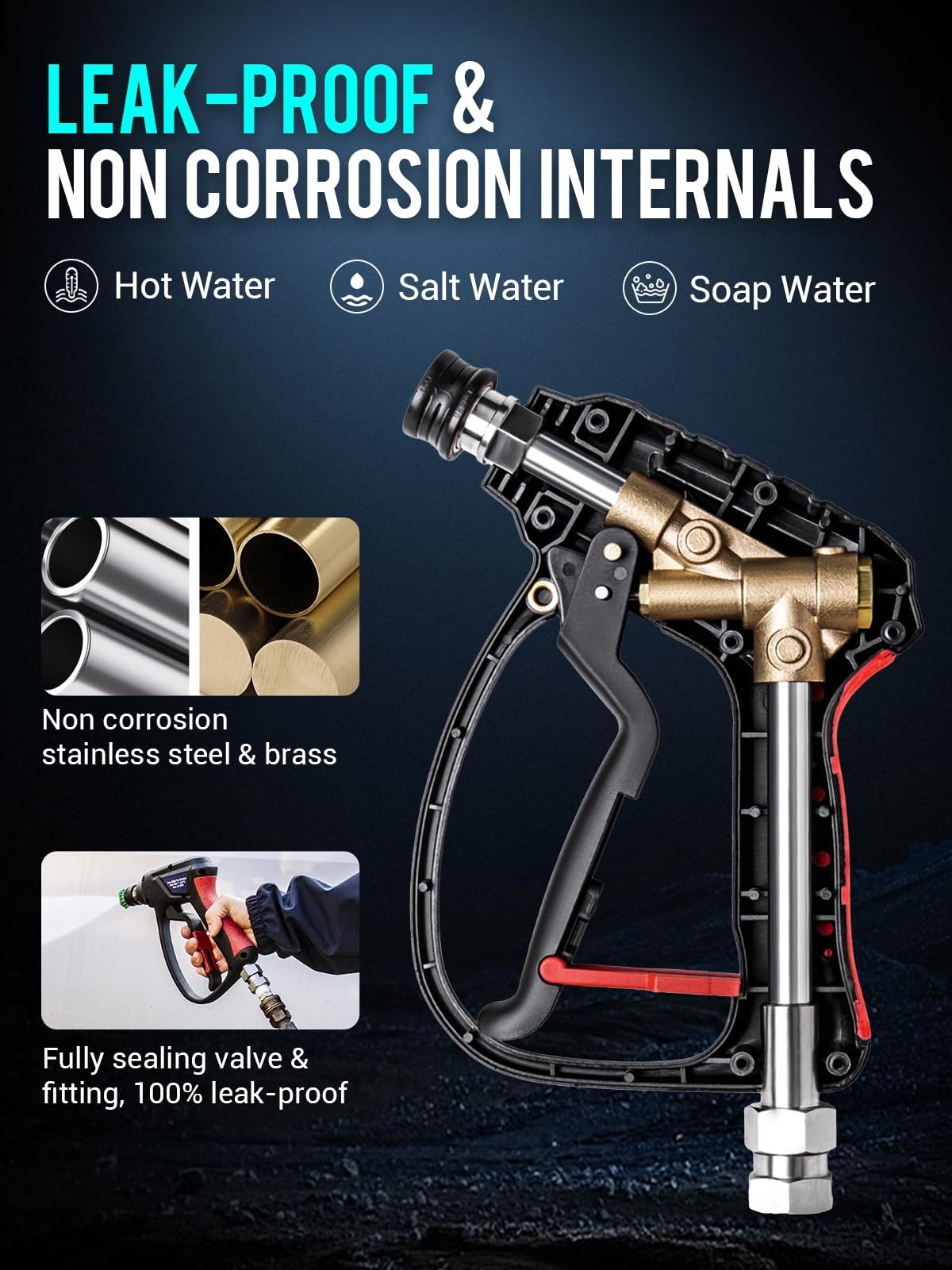 Short Pressure Washer with Swivel, 5000 PSI High Power Washer Spray , 10 GPM …