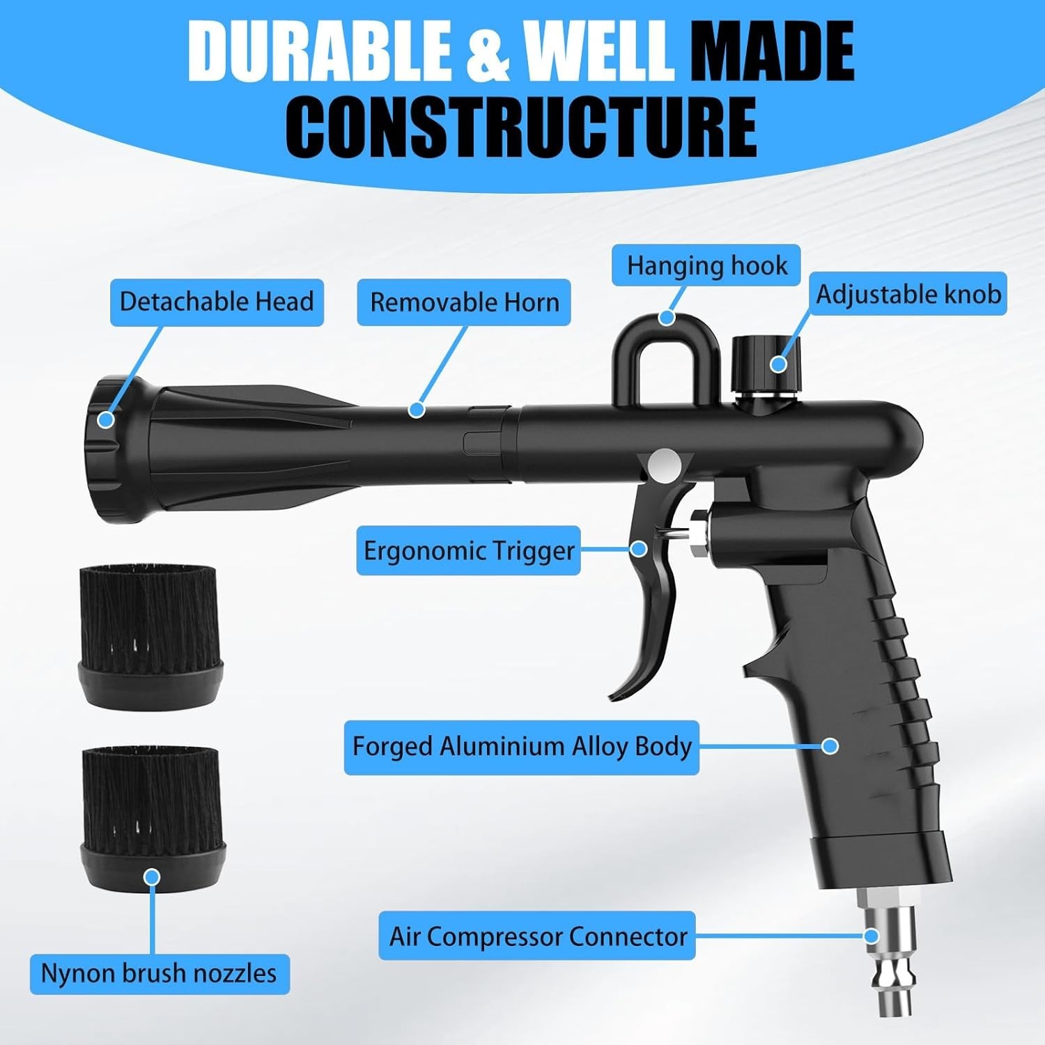 Air Cleaning Gun for Car Interior Detailing, High Pressure Air Blower Auto Detai