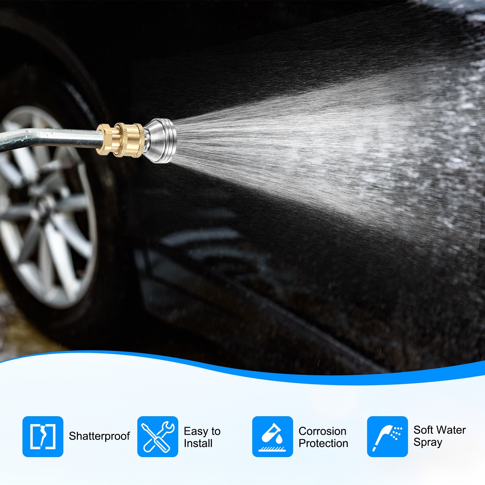 1-Pack Pressure Washer Nozzle Tips for Soft Wash, 0.3mm Soft Rain Head