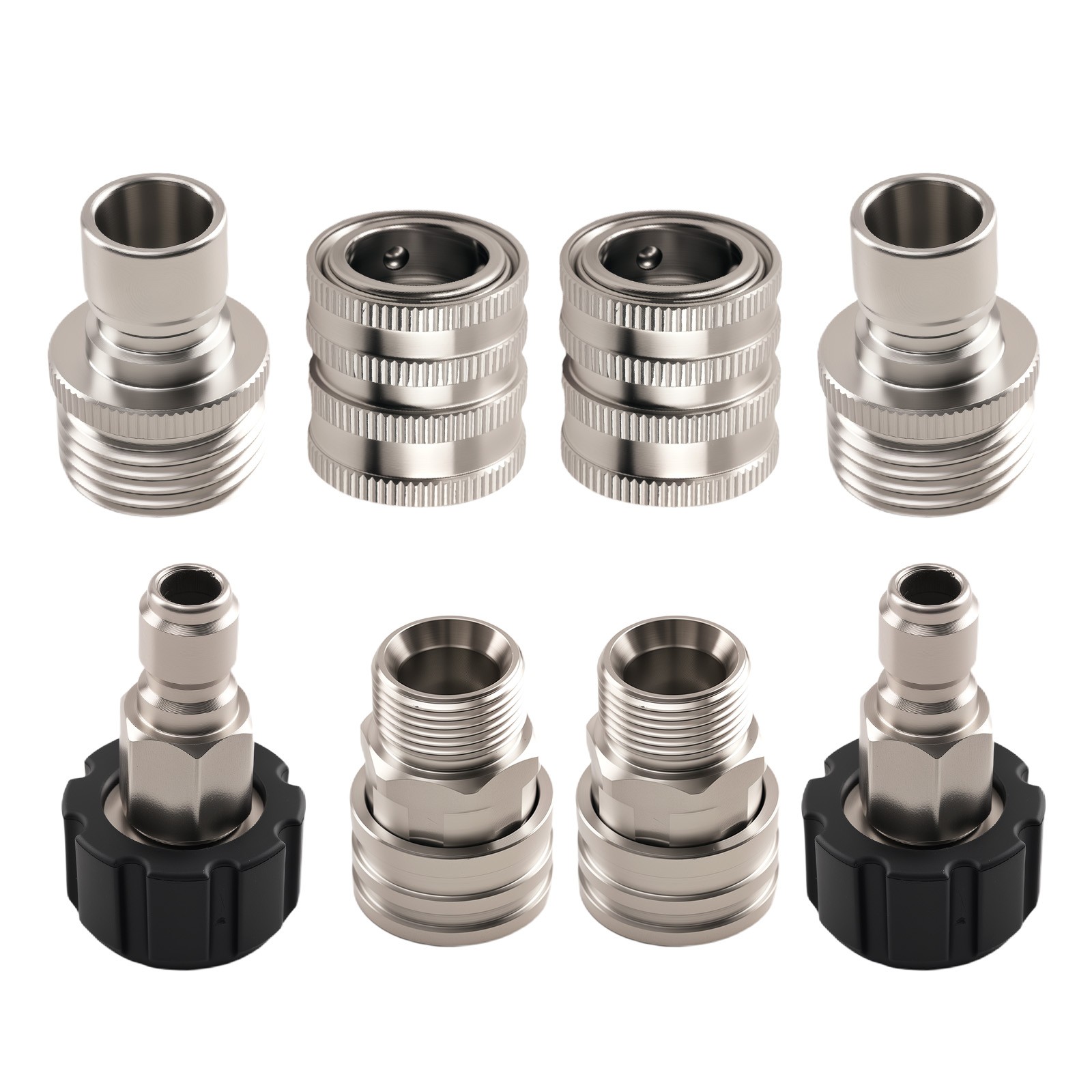 8Pcs Pressure Washer Adapter Set Quick Connect M22 14mm Stainless Steel
