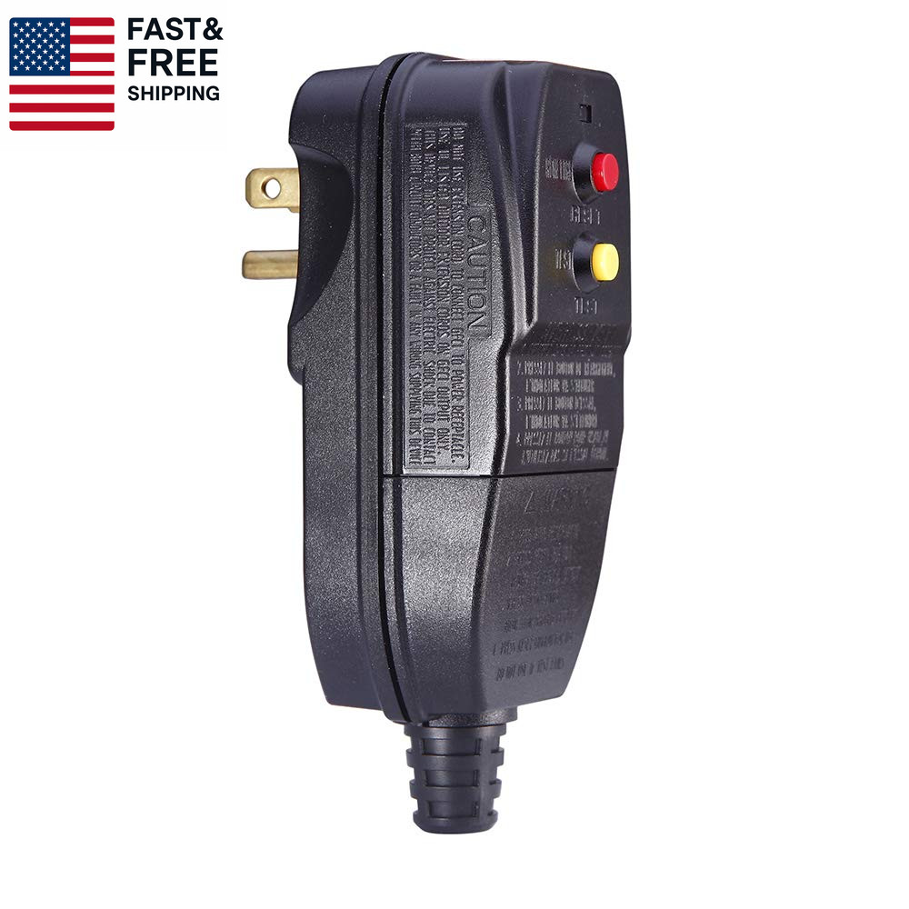 Replacement GFCI Plug for Pressure Washer Pool Pump 15Amp 3 Prong Circuit Break