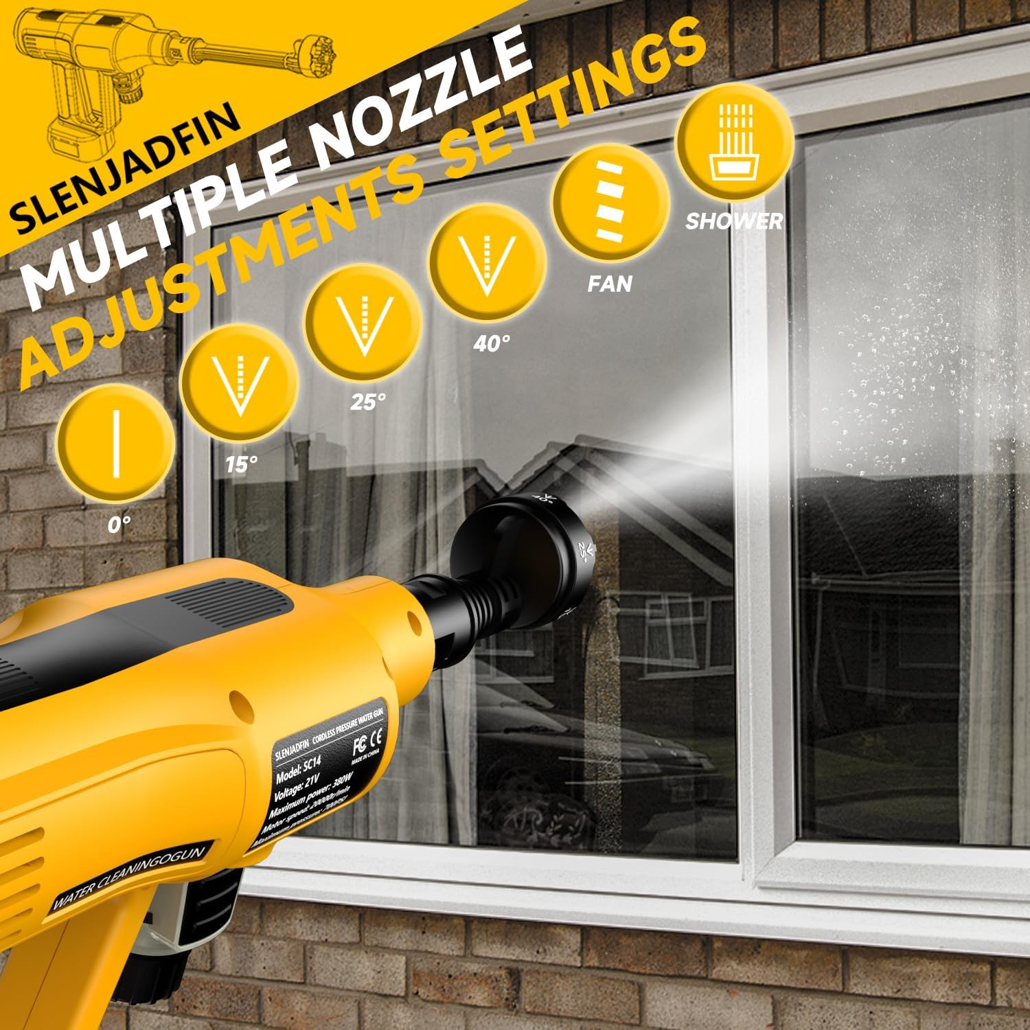 Cordless Portable Washer Compatible with Dewalt 20V Battery, Portable Handheld C