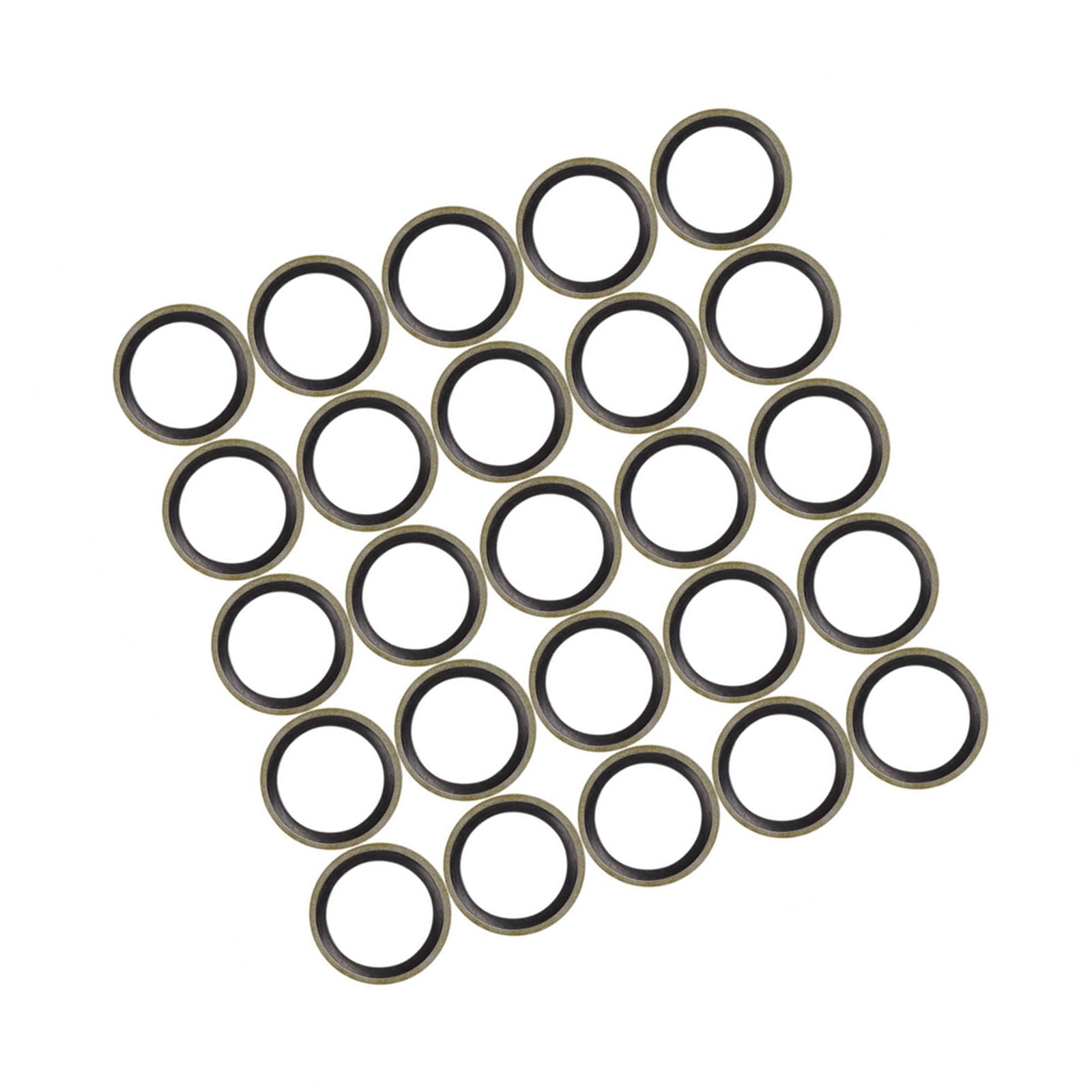 25PCS 18mm ID 24.5mm OD Bronze Tone Oil Drain Crush Washer, Bonded Gaskets