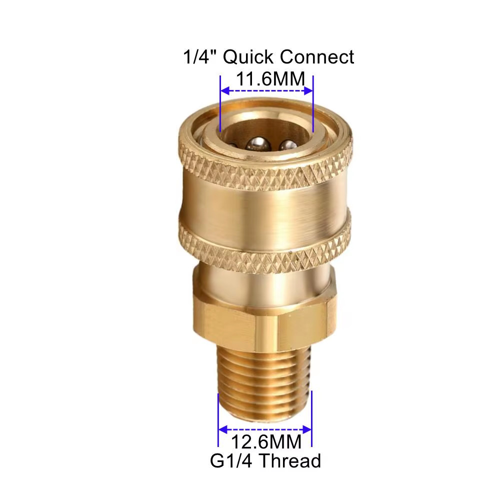 High Pressure Washer Nozzle 1/4″ Quick Plug Connector Coupler with G1/4 Male Fem