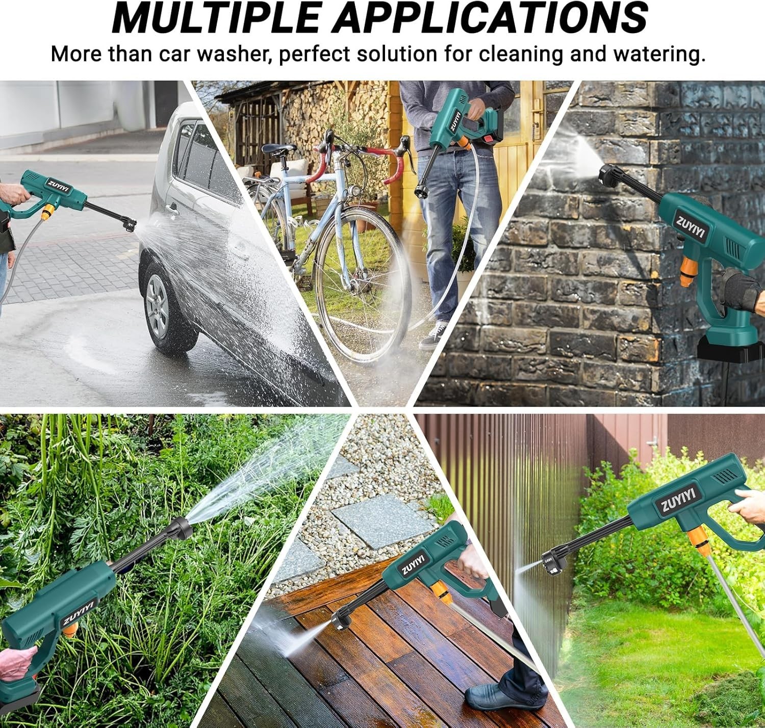 Cordless Pressure Washer for Makita 18V Battery, 970PSI Portable Power Cleaner,