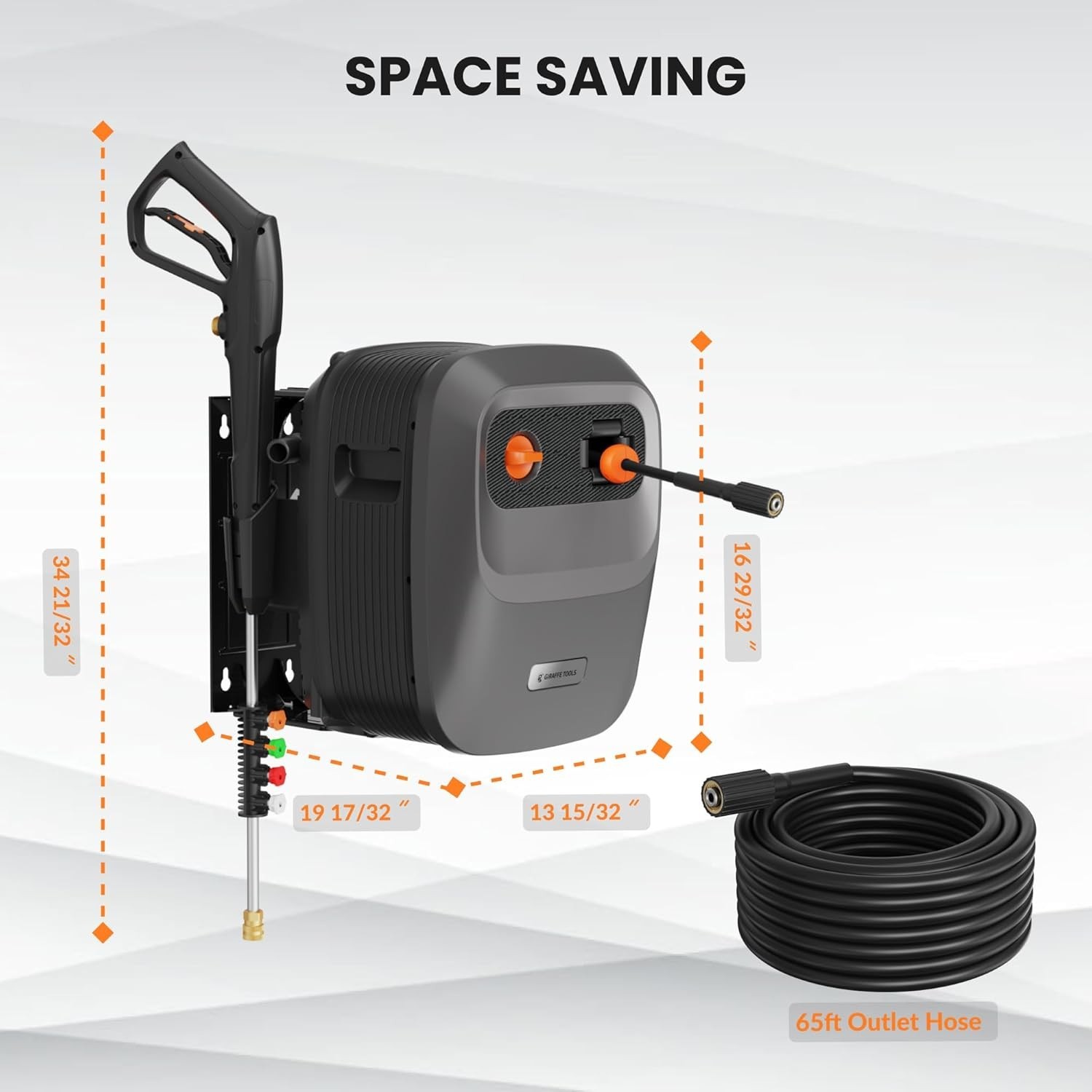 Giraffe Tools Grandfalls Pressure Washer G20B Pro, 2400 PSI 2.0 GPM, Wall Mount