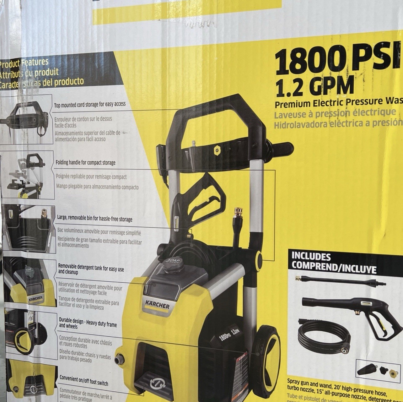 Karcher 1800 PSI Electric Pressure Washer 1800 PSI 1.2 GPM Portable