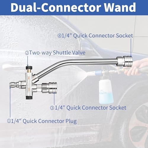 Foam Cannon for Pressure Washer with Dual Connector White FoamCannon Kits