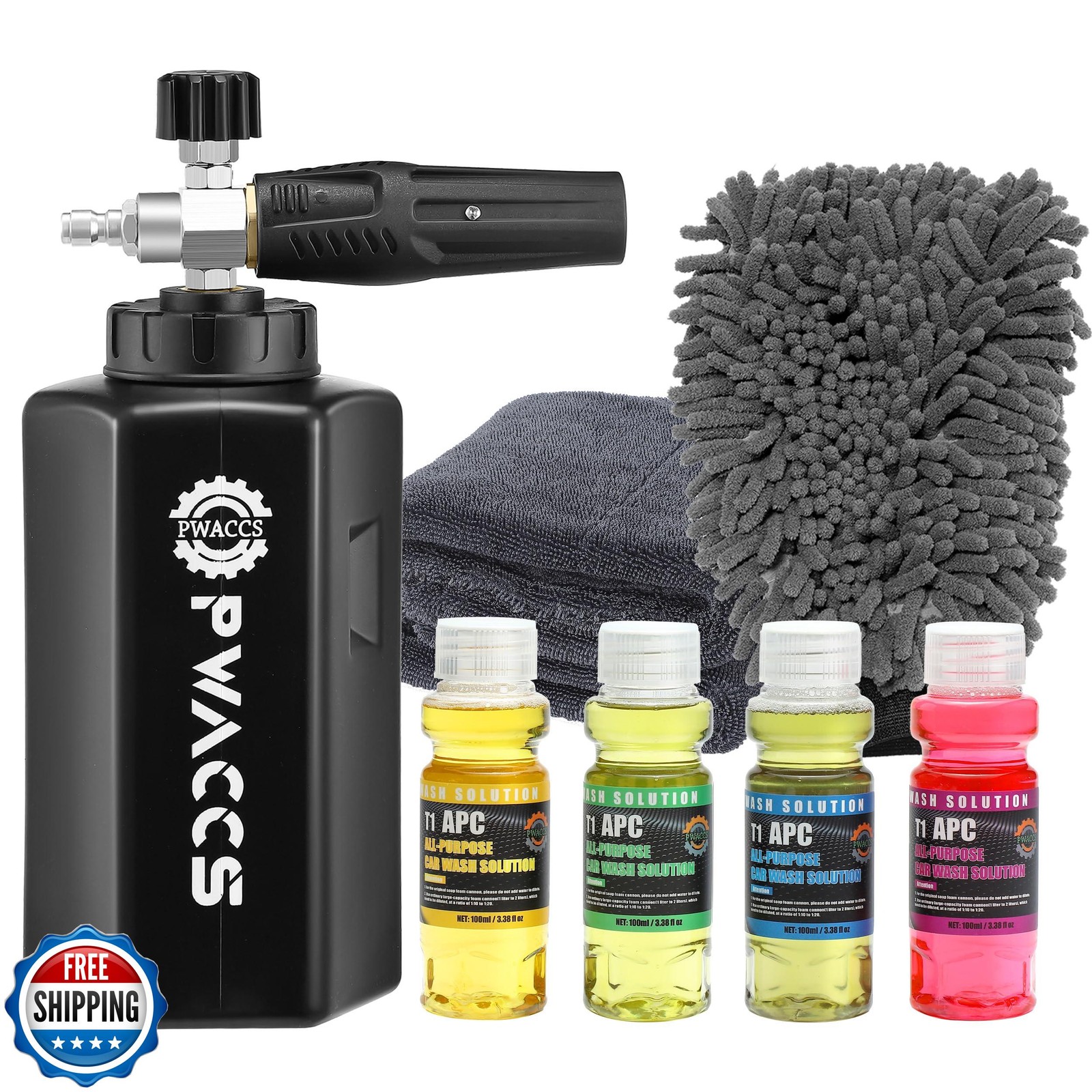 PWACCS Foam Cannon for Pressure Washer, Car Wash Kit with Soap, Snow Foam Bla