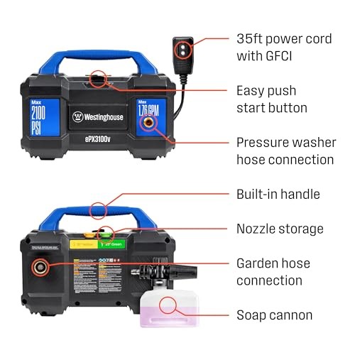 Westinghouse ePX3100v Electric Pressure Washer – 2100 2100 Max PSI – Handheld