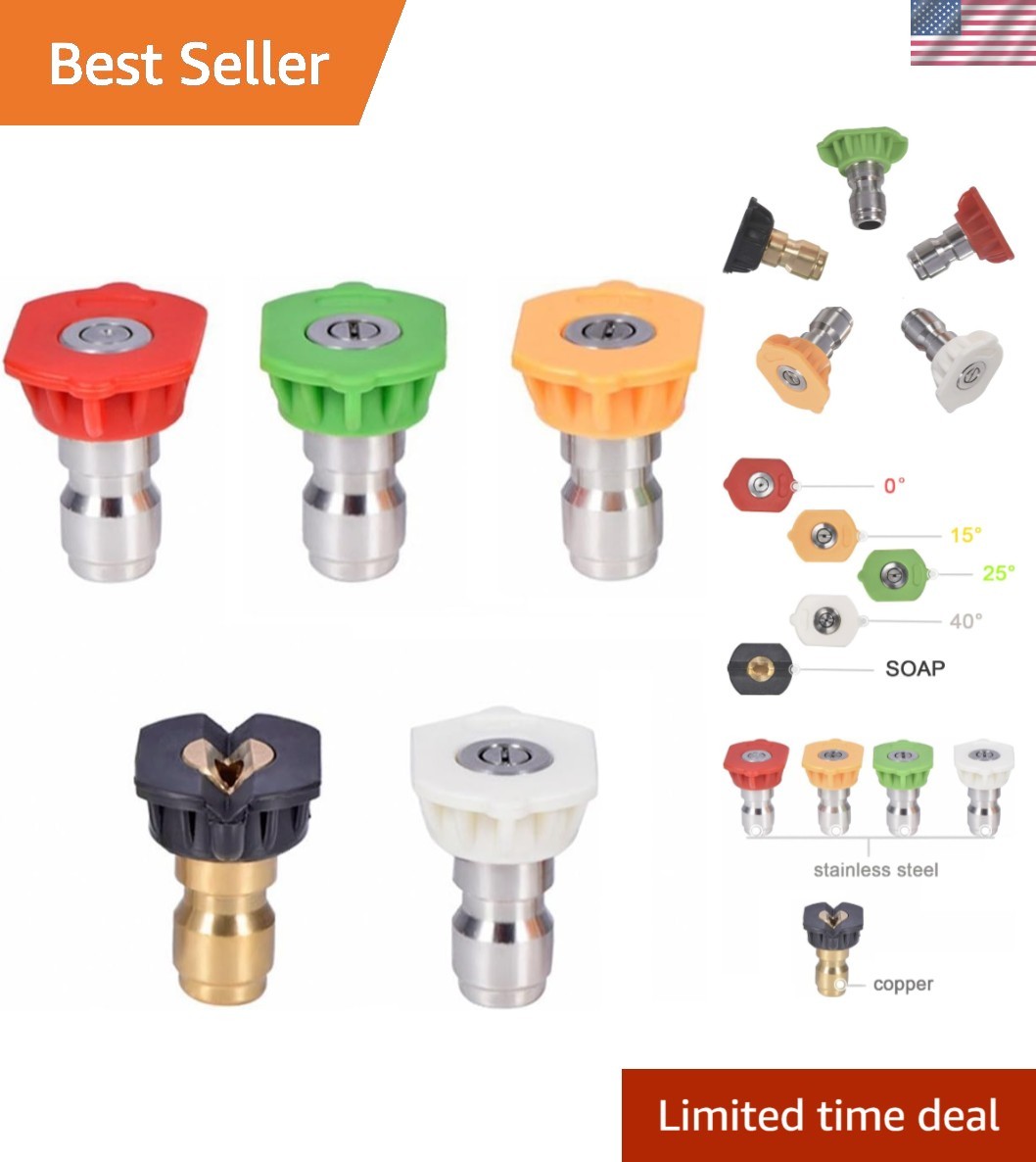 Professional Quality Pressure Washer Nozzles – Multiple Angles for Efficiency