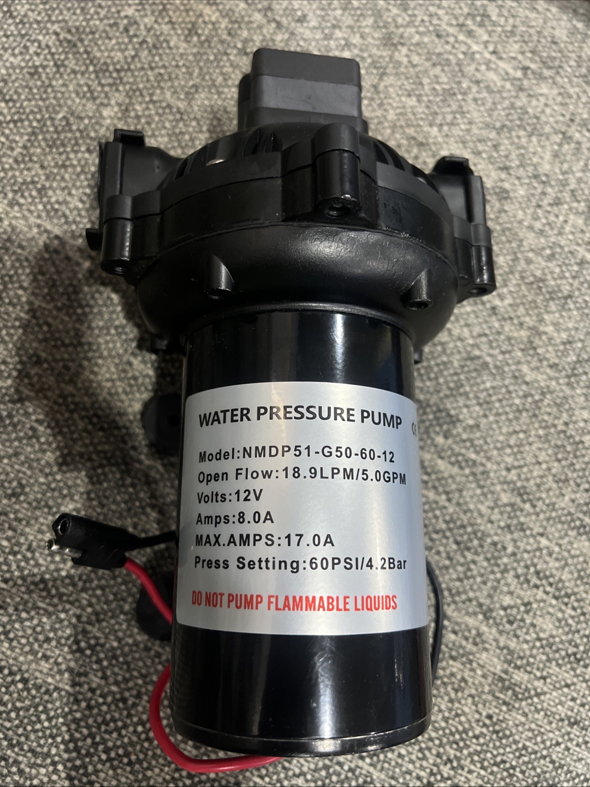 12v Water Pressure Diaphragm Pump 18.9 L/min 5.0 Gpm 60 Psi – Caravan/rv/boat…