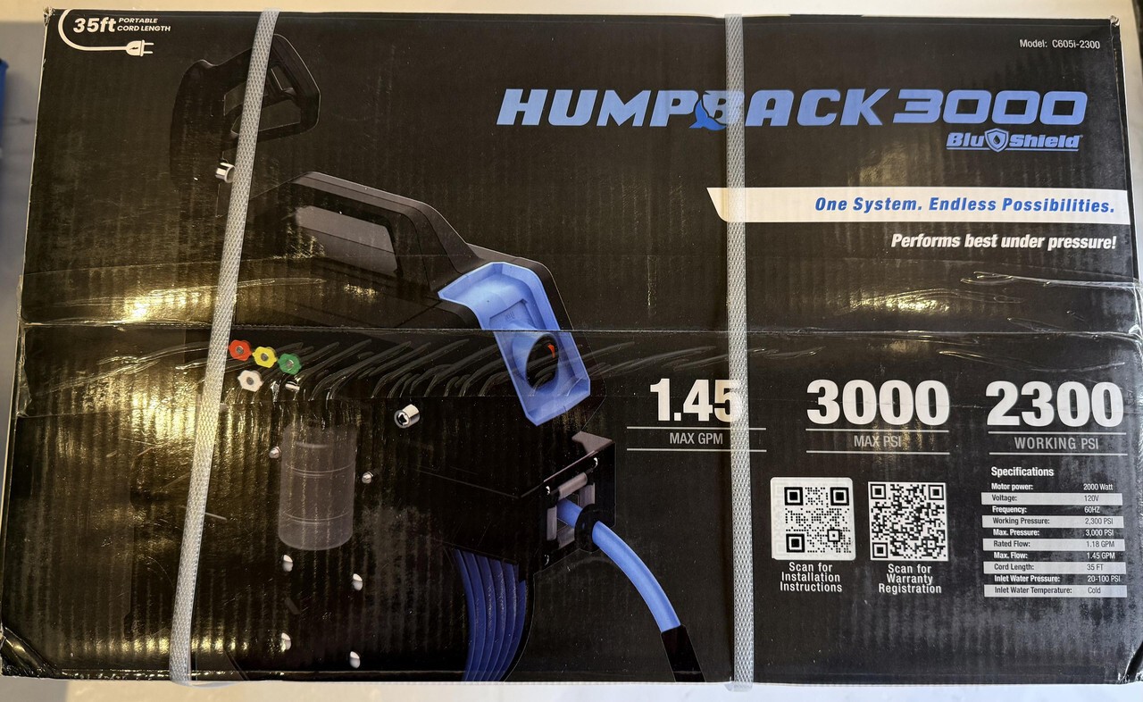 BLUSHIELD TTPWRHB1450-3000 HB3000 HUMPBACK PRESSURE WASHER +SELF-RETRACTING HOSE