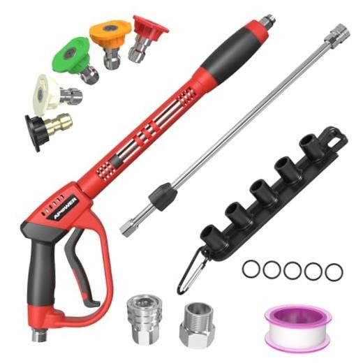 Pressure Washer Gun, with Replacement Wand Extension Power Washer Long 40 Inch
