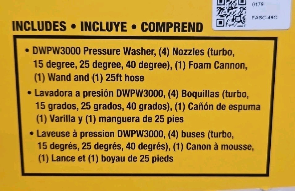 DeWalt Tools DWPW3000 15Amp Jobsite Electric Cold Water Pressure Washer