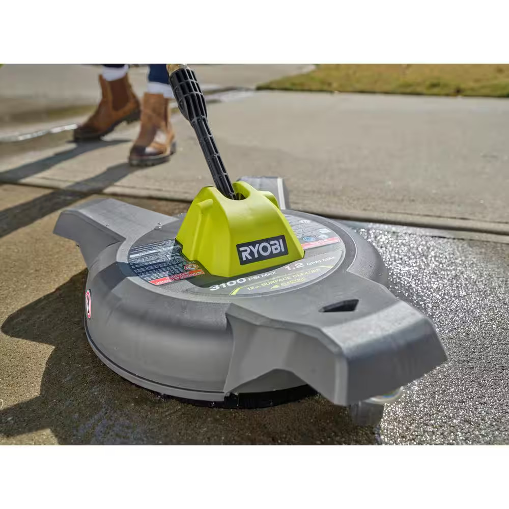 12 In. 3100 PSI Electric Pressure Washer Surface Cleaner with Caster Wheels