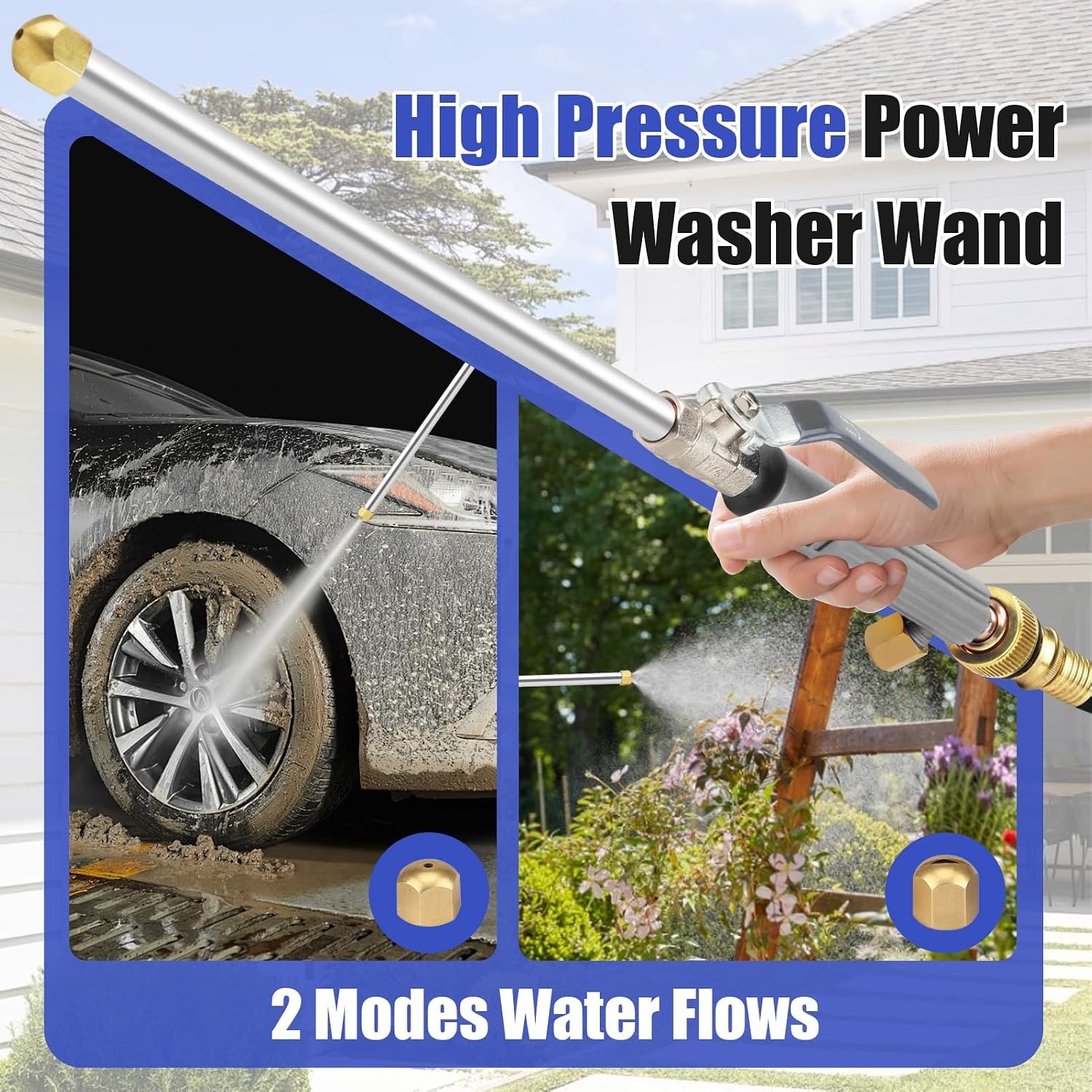 5000 PSI Pressure Washer Wand, Hydro Jet Nozzle, 3/4 Inch Connector