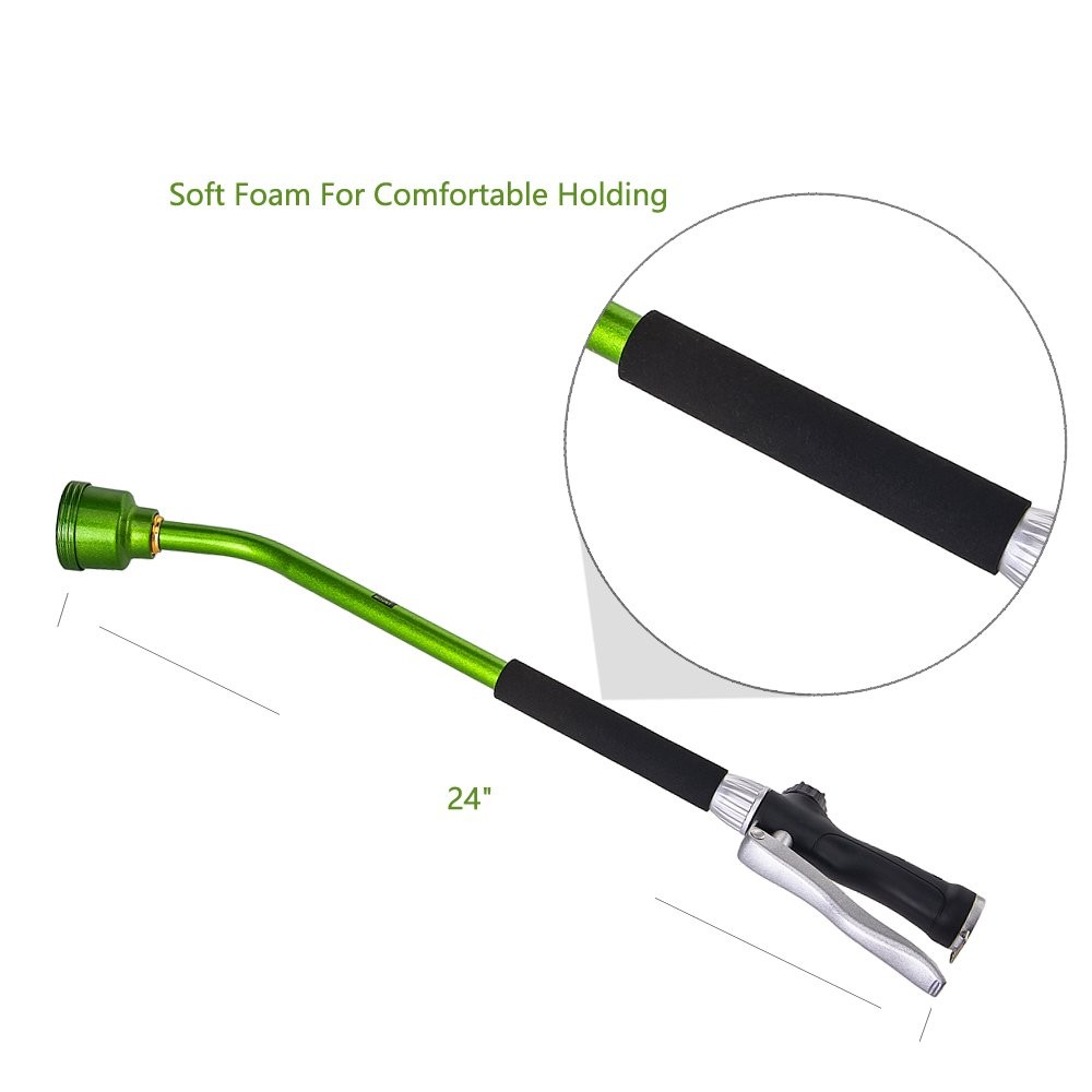 GREEN MOUNT Watering Wand, 24 Inch Sprayer Wand with Superior 24 Inch, Green