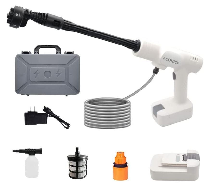 NEW! Cordless Pressure Washer with 2 Battery, 6-in-1 Soap Nozzle Mobile, 400psi