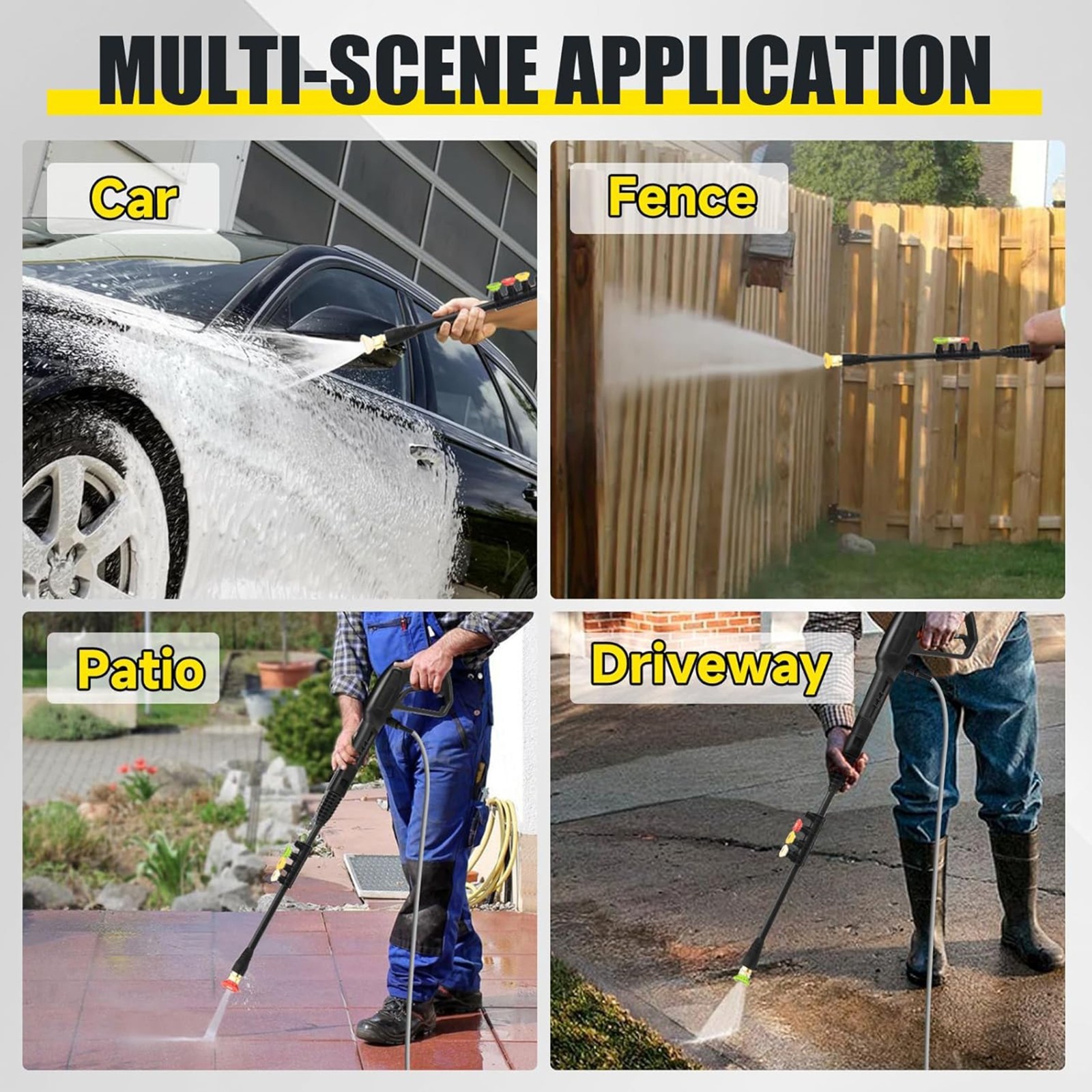 Electric Pressure Washer 3800PSI 2.0GPM Portable Power Washer with 4 Nozzles