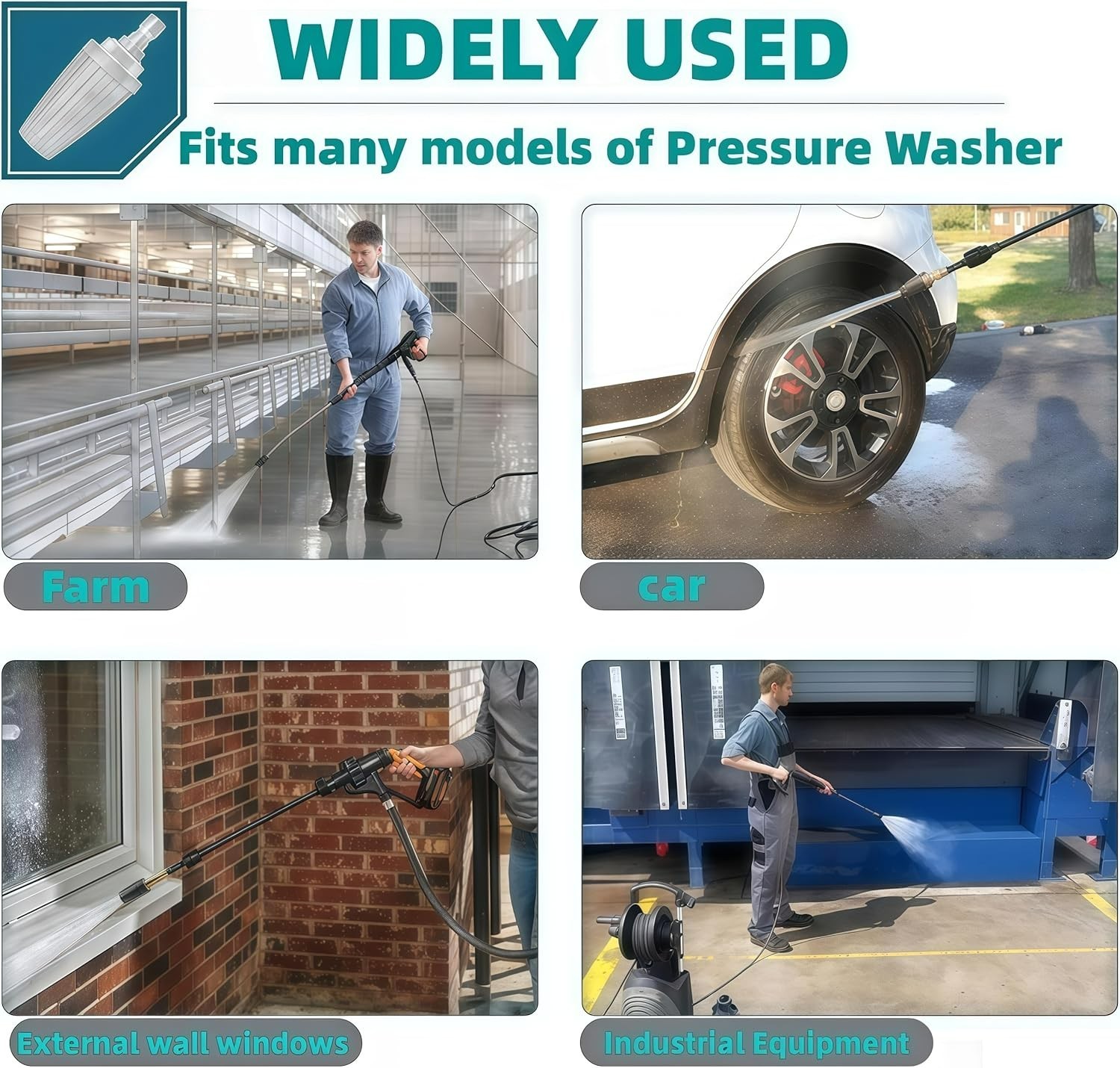 Pressure Washer Nozzles Turbo Nozzle, 1/4 inch Quick Connect Swivel, 2000 PSI…
