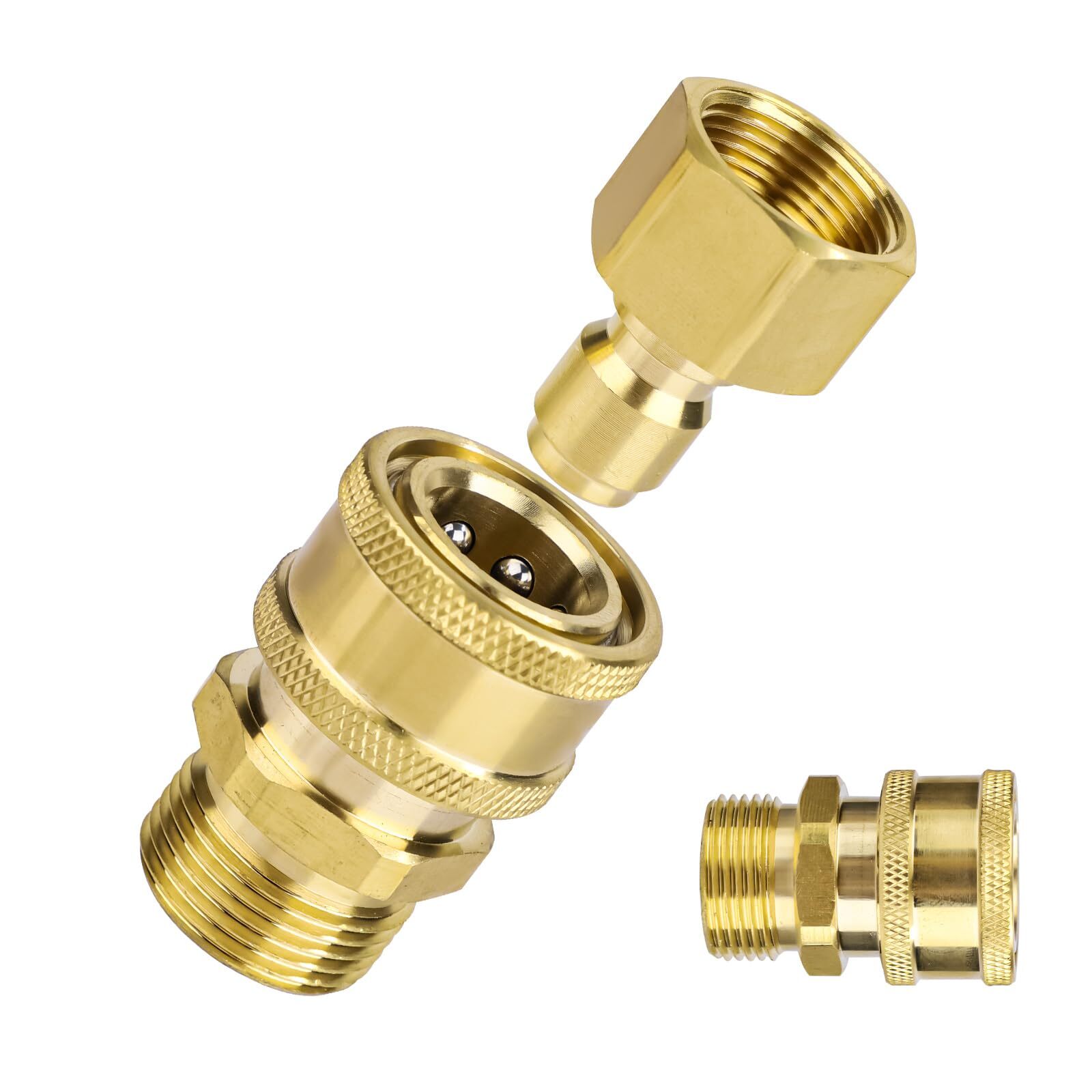 4PCS M22-14mm to 3/8″ Quick Connect Pressure Washer Adapter Set 5000 PSI