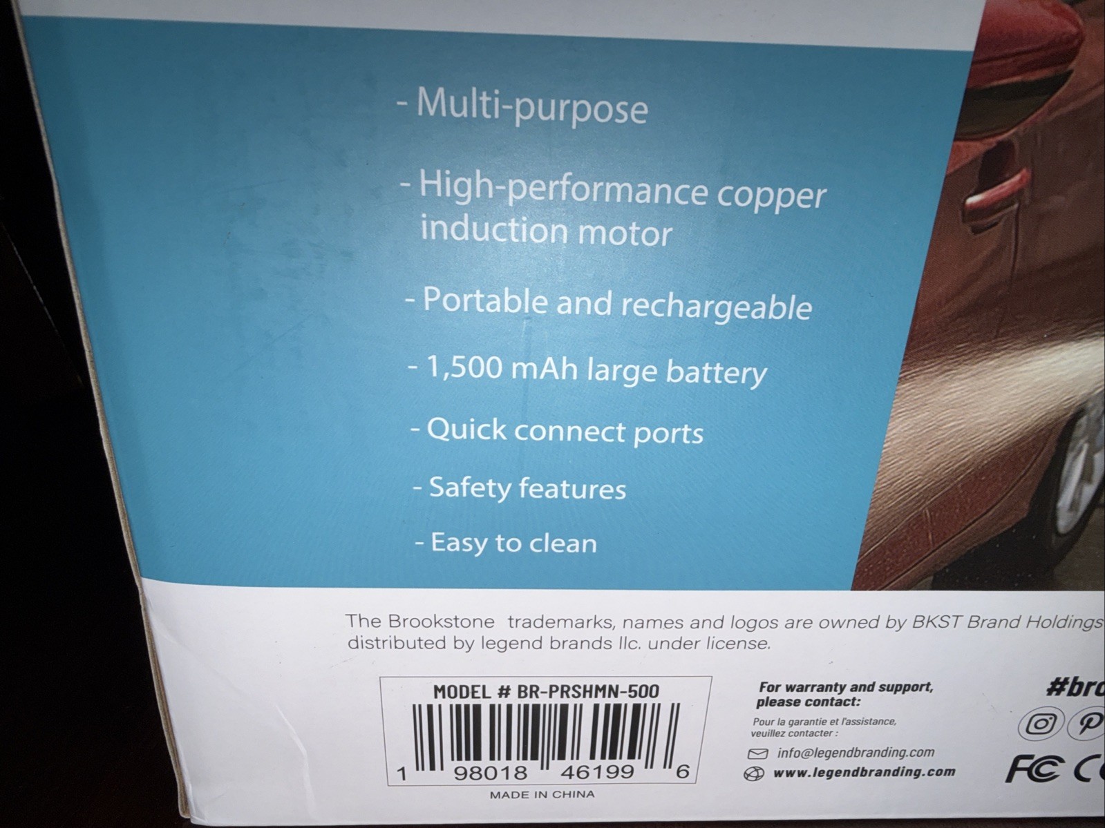 Brookstone Cordless High-Pressure Washer Portable Rechargeable Open Box (Q)