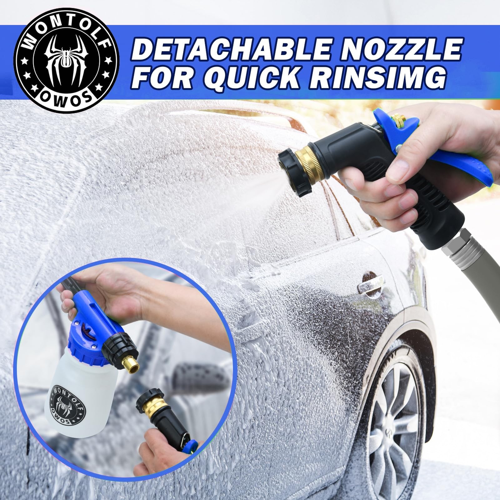 Car Wash Foam Gun Foam Sprayer – Foam Cannon Garden Hose- Car Wash Kit – Snow…