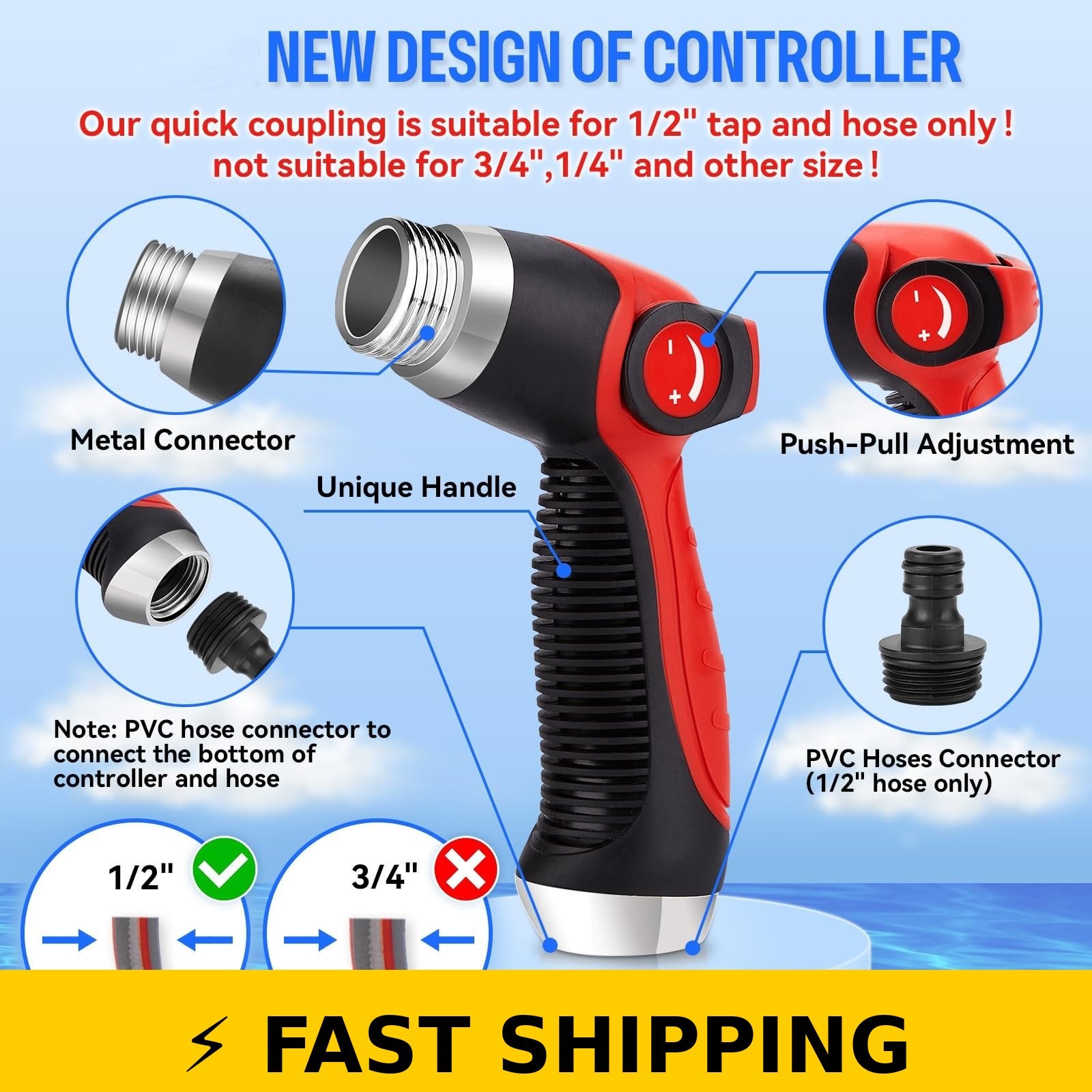 MYPIN Car Wash Foam Gun 16 in 1 with Adjustable Dial for Cleaning