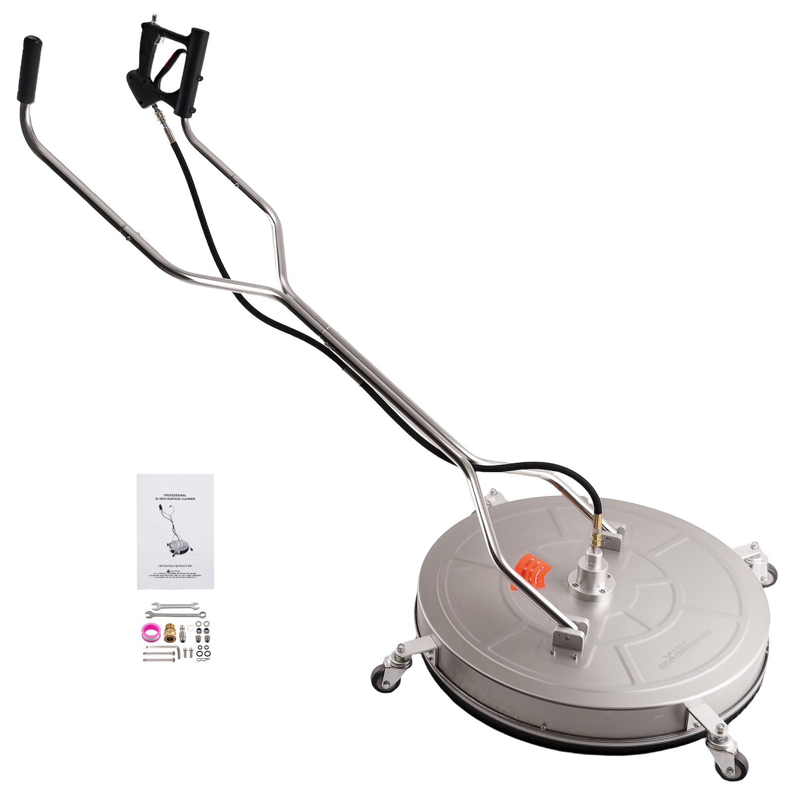 30 inch Pressure Washer Surface Cleaner 6000 PSI Stainless Steel 4-Wheel