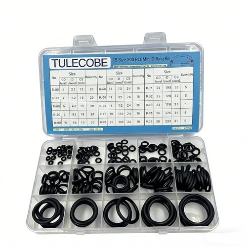 Mini Universal Metric Nitrile Rubber(NBR) O Ring Assortment Kit 15 Size 200 Pcs