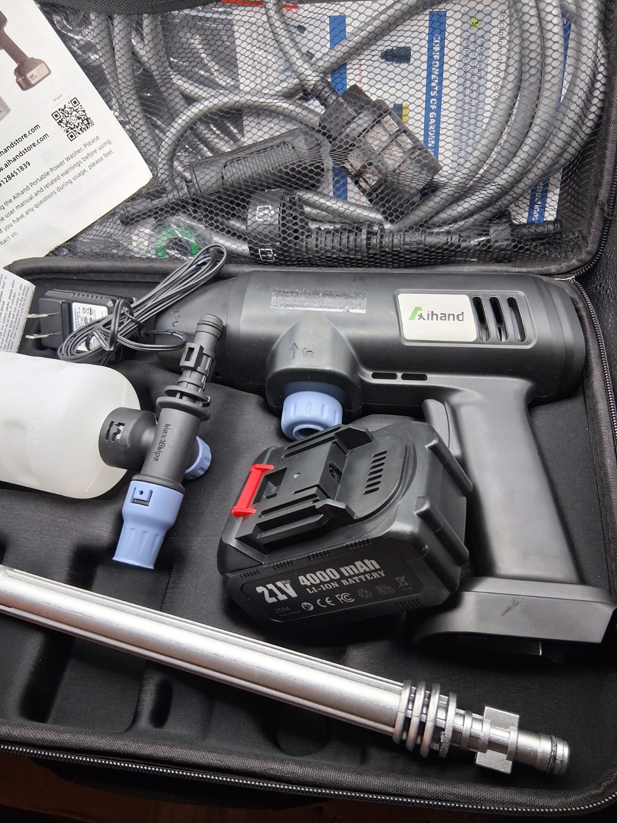Aihand Cordless Pressure Washer, 652PSI Portable Power Cleaner with Rechargeable