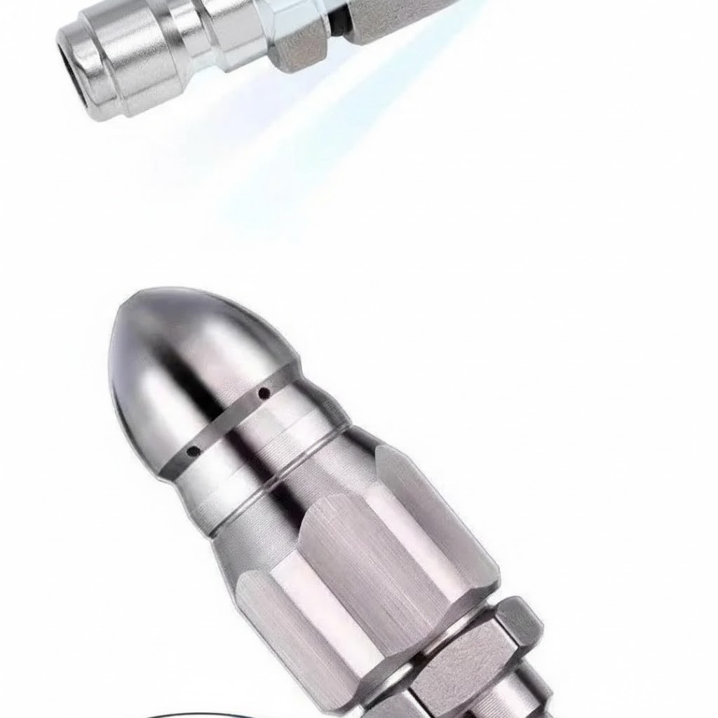 Water Jet Nozzle High Pressure 1/4″ Stainless Steel Drain Cleaner Hose Tool