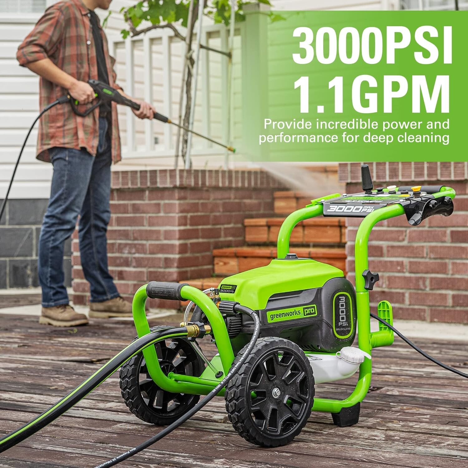 Pro Brushless 3000 PSI (CSA Certified) 2.0 GPM Max / 1.1 GPM Electric Pressure W