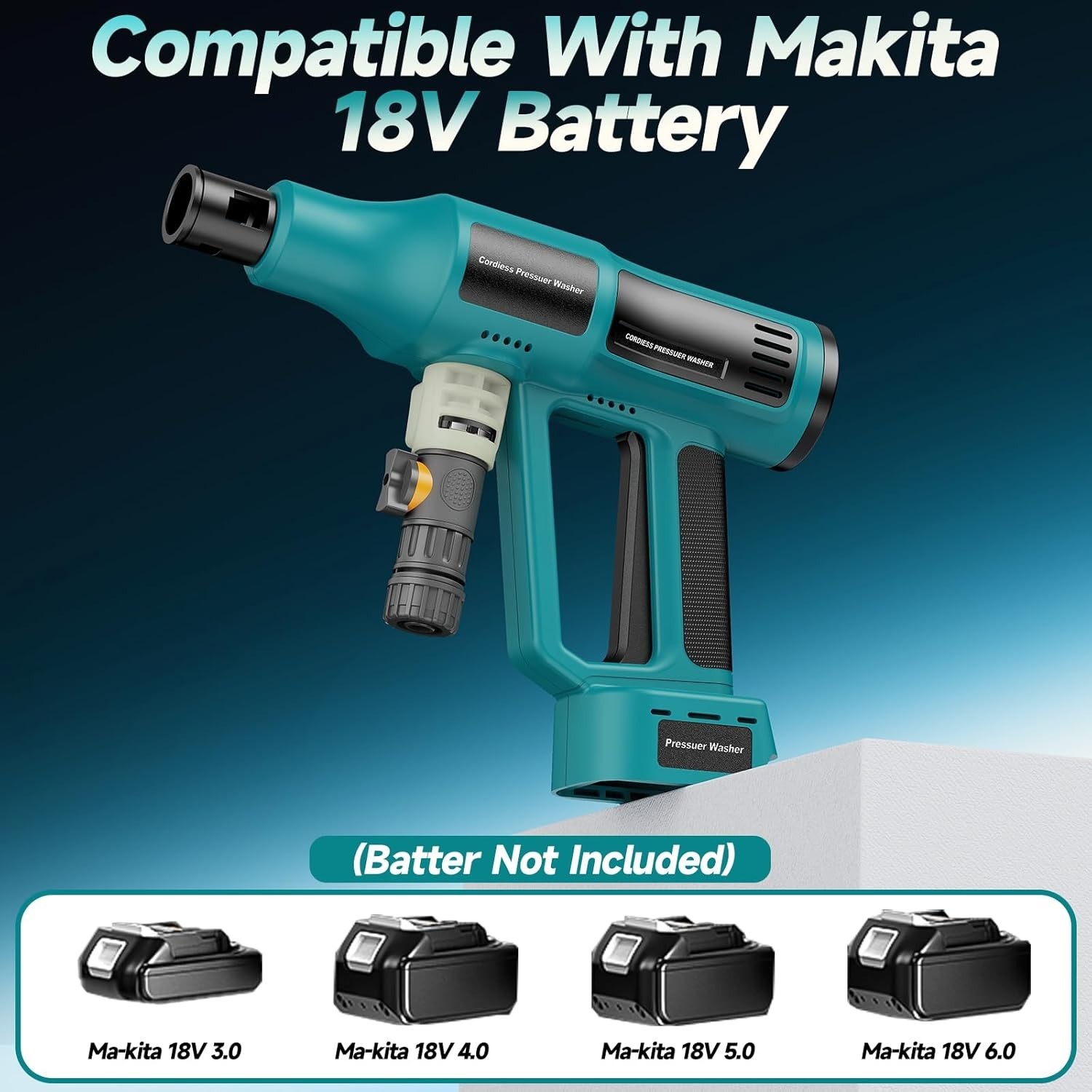Cordless Power Washer for Makita 18V Battery, Portable Handheld Pressure Washer