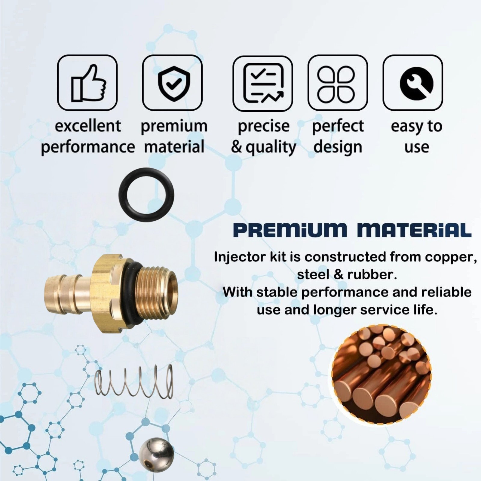 Professional Chemical Injector Replacement Part Kit for Pressure Washer Systems