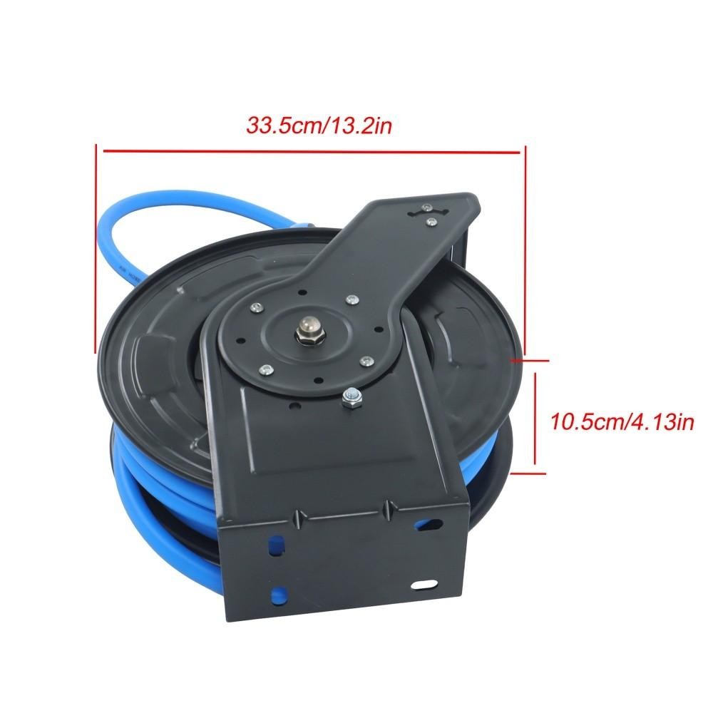 Retractable Hose Reel 1/2 Inch x 50Ft Auto Rewind Hose-Reel W/ Rubber Hose