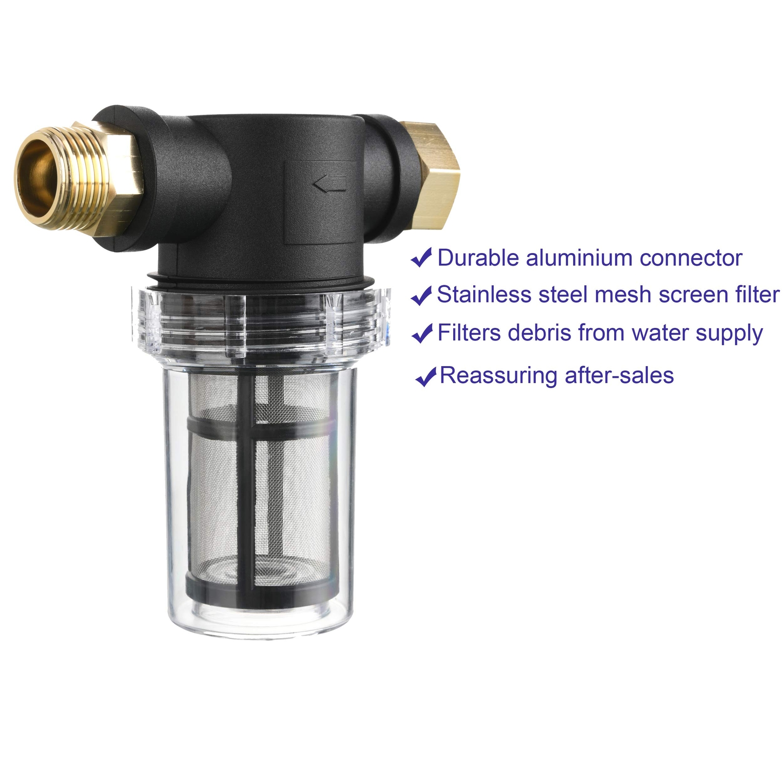 Garden Hose Filter for Sediment Inline 40 Mesh Screen Extra 100 Mesh
