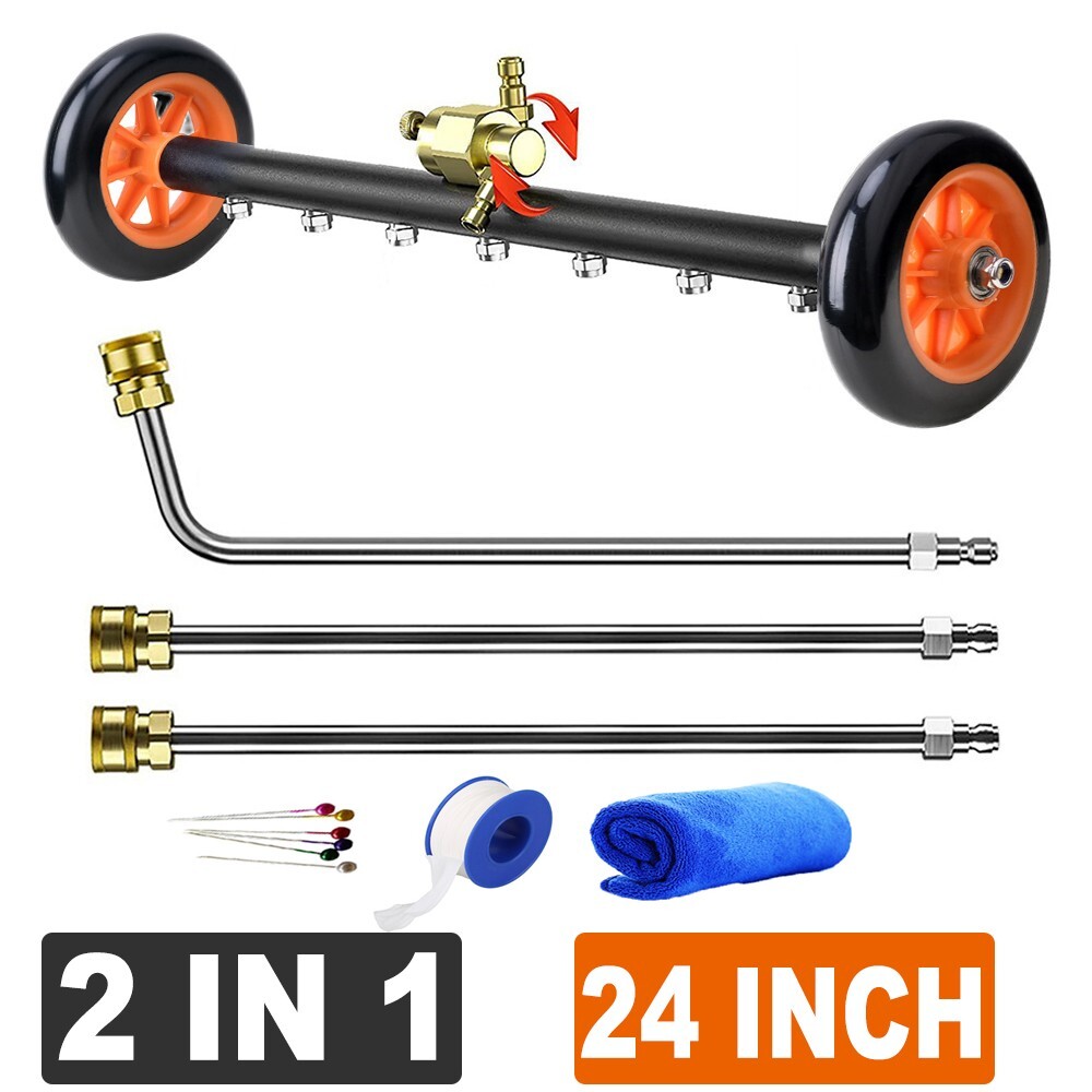 24″ Pressure Washer Water Broom Undercarriage Cleaner Driveway Surface Cleaner