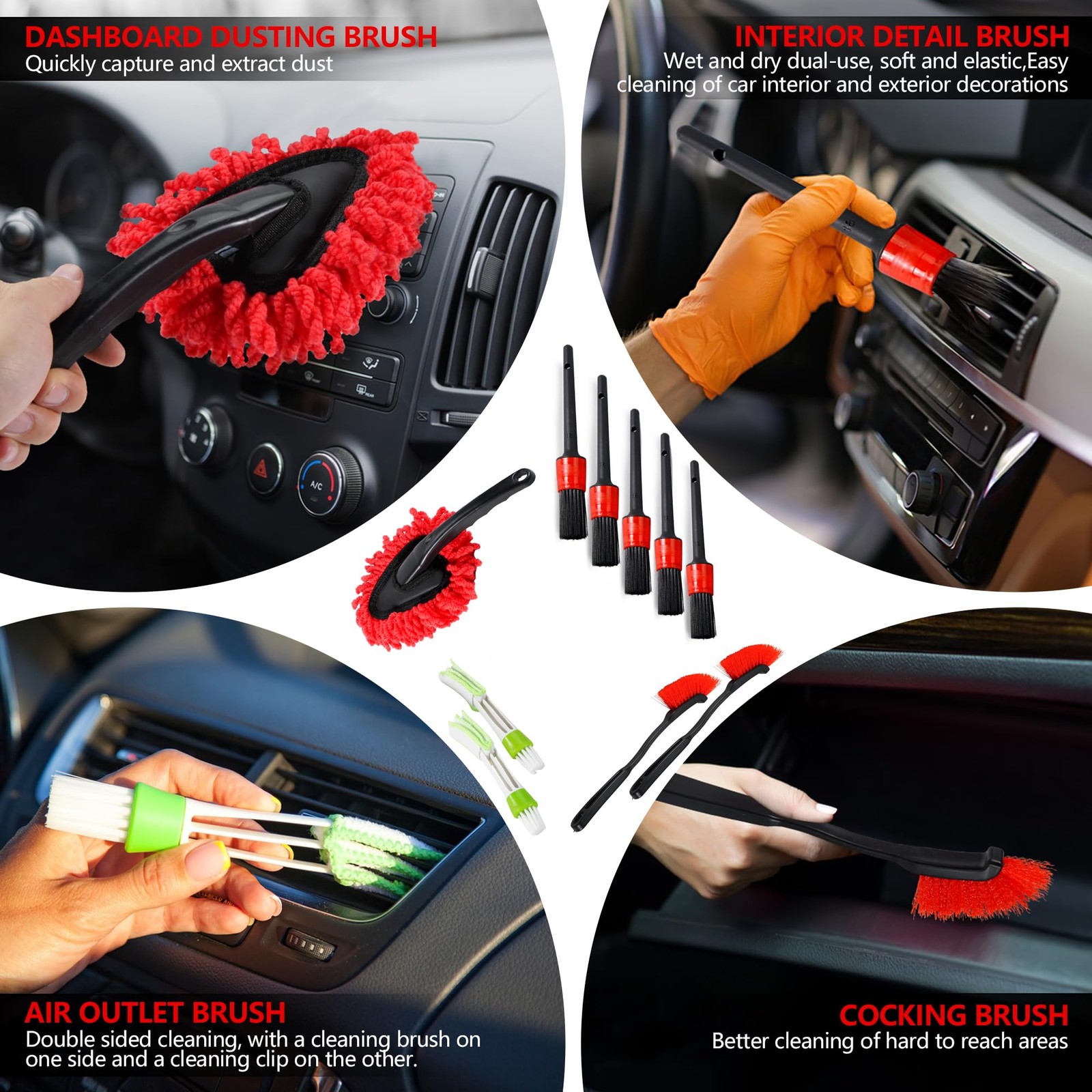 MIANYINGR 35Pcs Car Detailing Kit & Cleaning – Windshield Tool, Long…