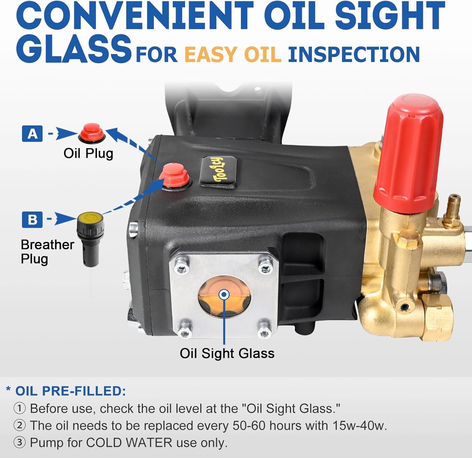 Pressure Washer Pump 4400 PSI 4.4 GPM TOOLCY 1 Inch