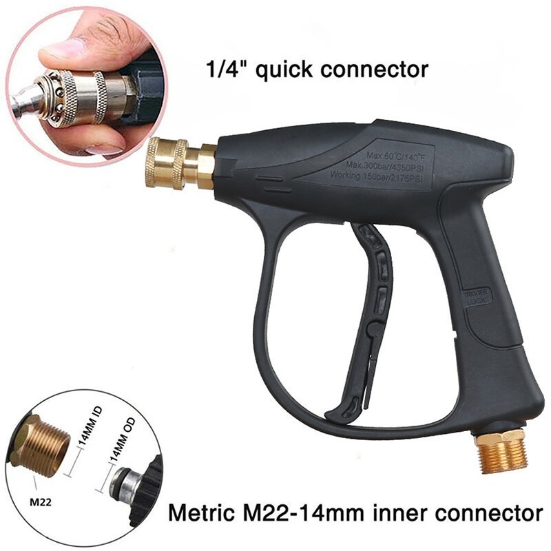 4000PSI High Pressure Car Power Washer Spray Gun Wand Lance Nozzle Tips Hose Set