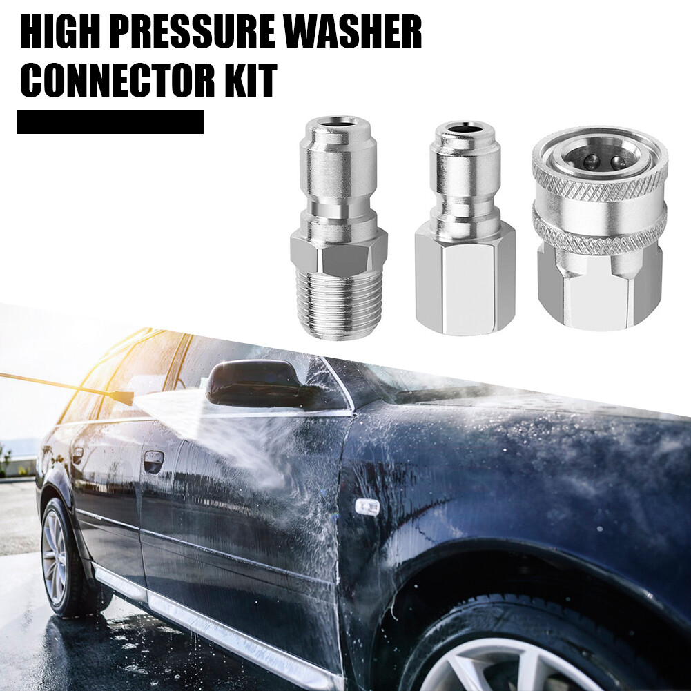 1 Set Stainless Steel 3/8 inch Quick Disconnect NPT Pressure Washer Adapters New
