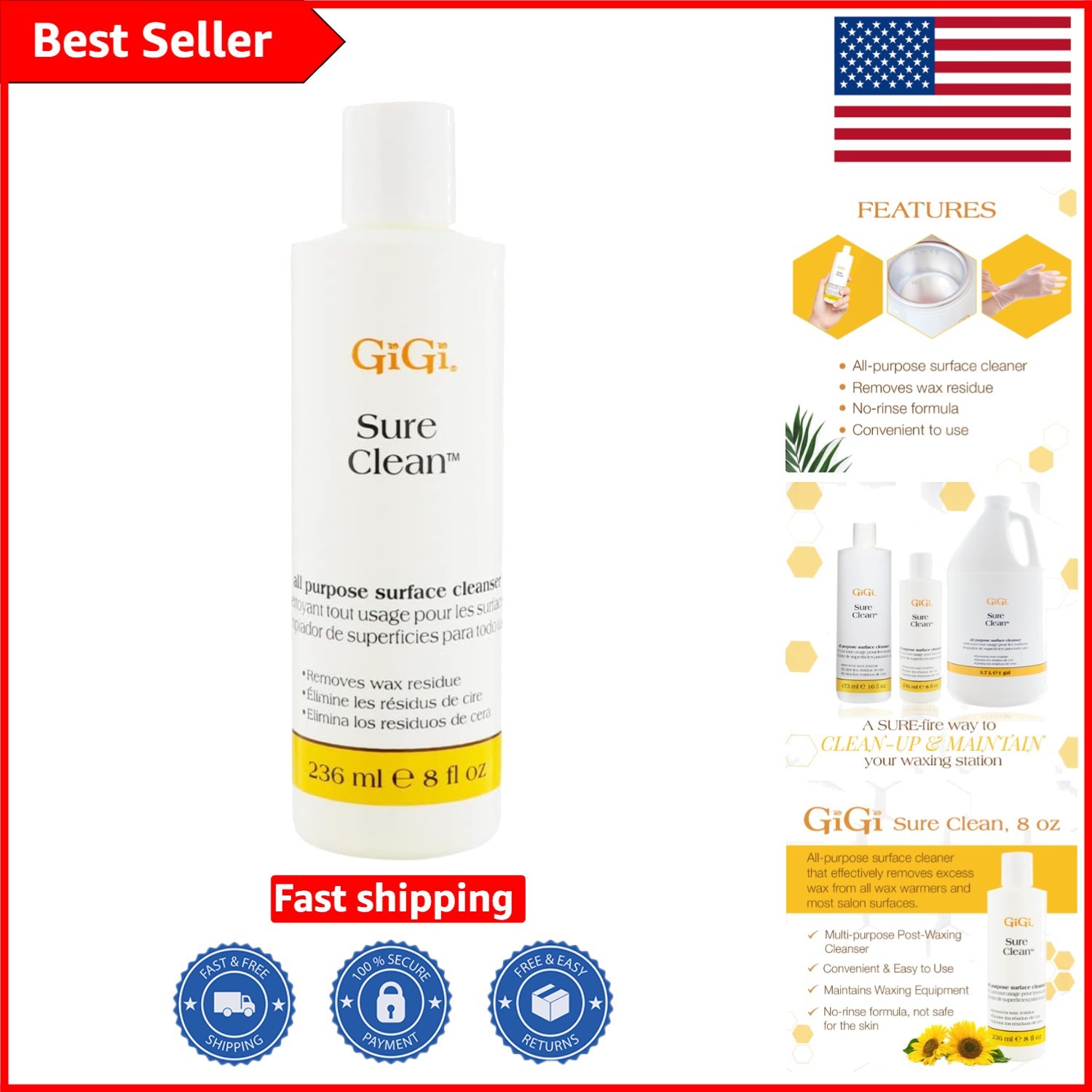 Effortless Wax Residue Removal – 8 fl oz All-Purpose Cleaner for Salon Surfaces