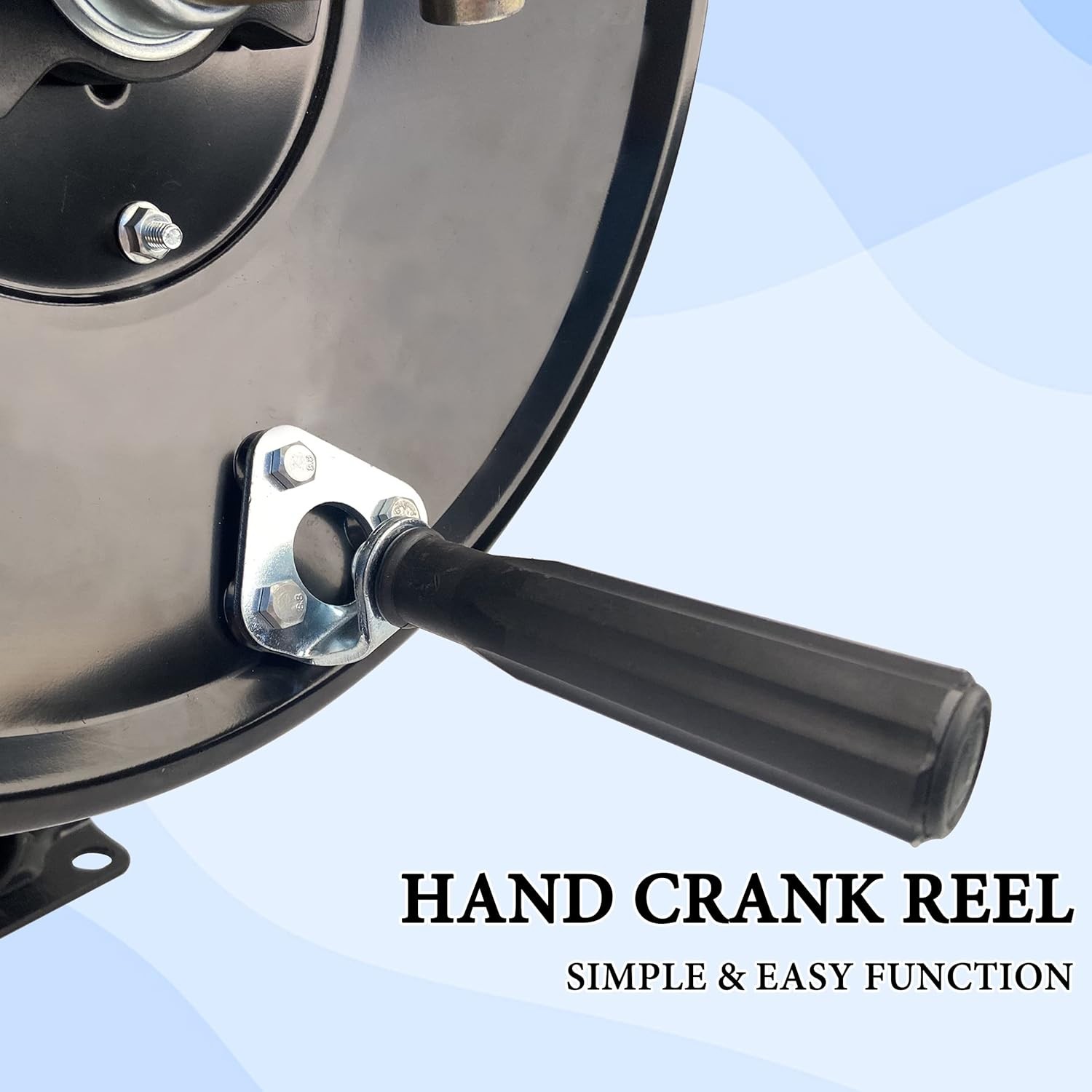 Manual Crank Pressure Washer Hose Reel 150ft – Durable and Rust-Resistant Design