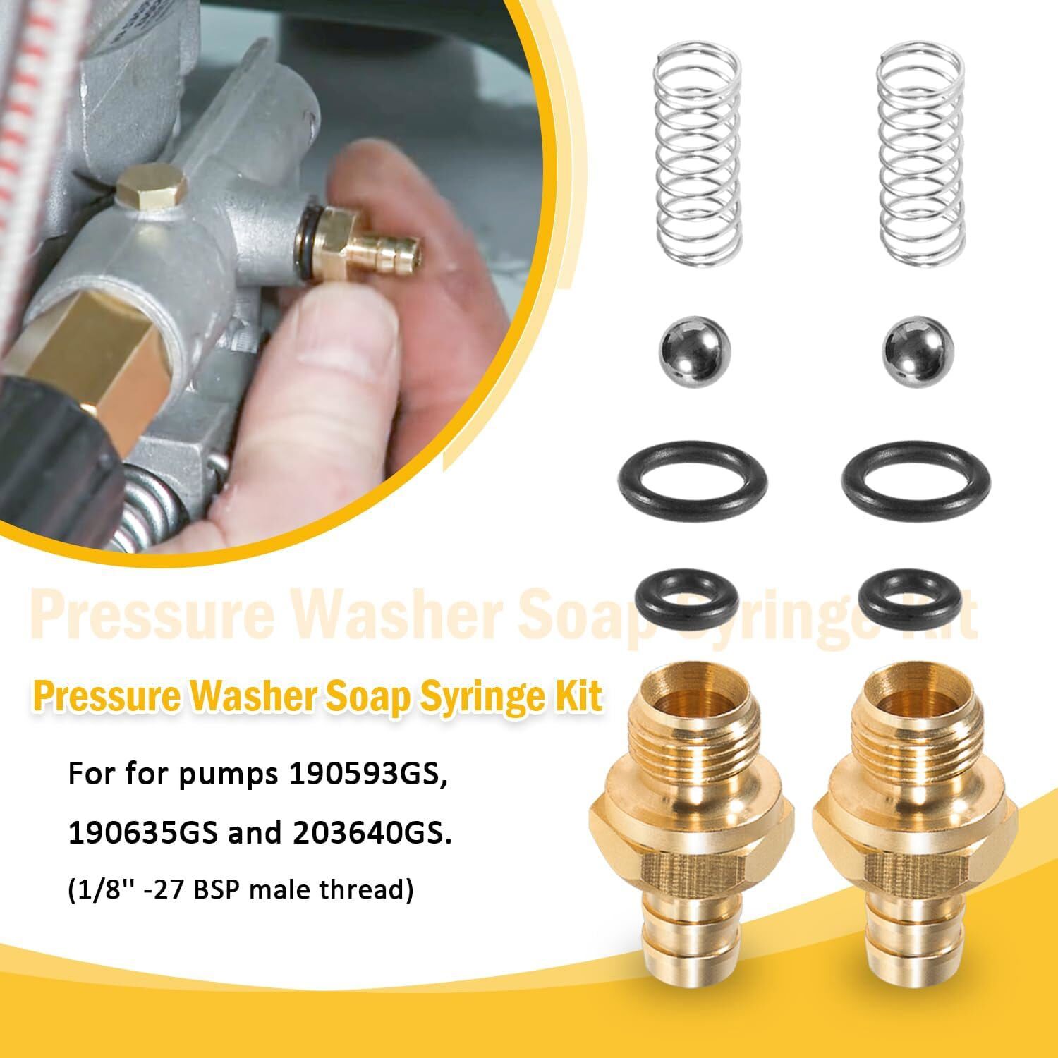 190593GS Pressure Washer Chemical Soap Injector Kit Fit for Briggs and Stratton