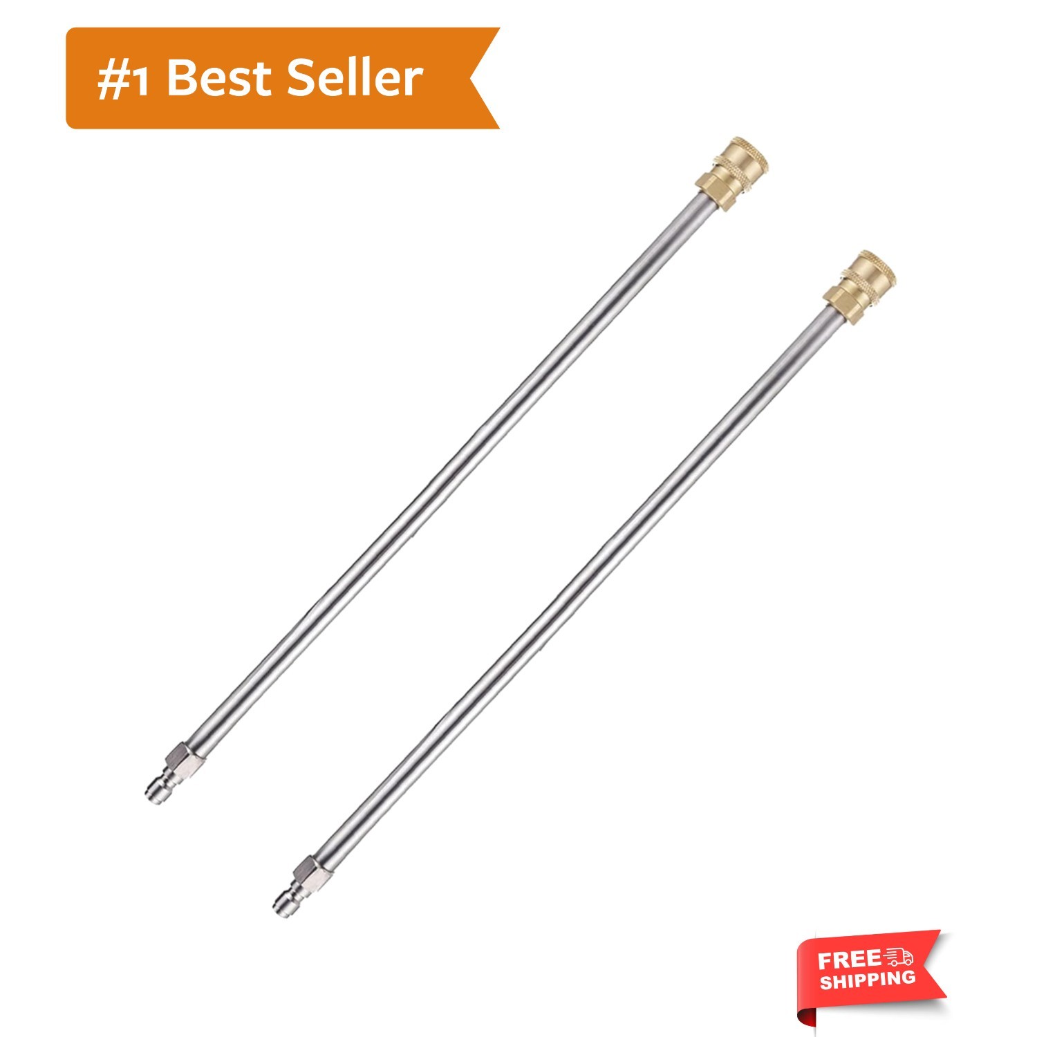 Heavy-Duty 2-Pack Extension Wands for Pressure Washers – Universal Quick Connect