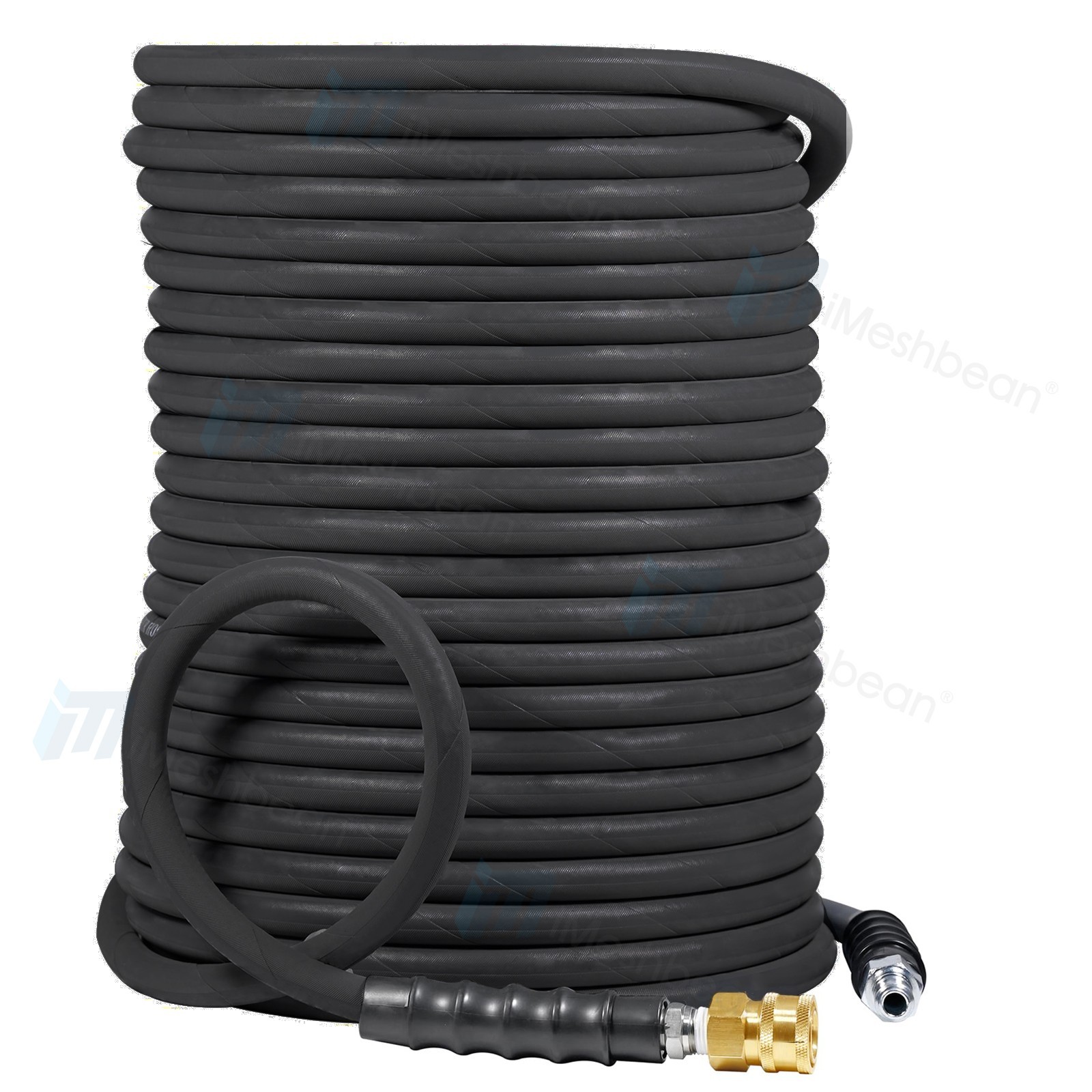 125ft Pressure Washer Hose 4000 PSI Non-Marking Gray With Couplers 275F 3/8″