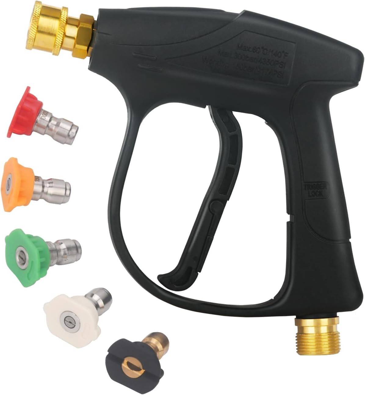 DUSICHIN DUS-220 Short Wand High Pressure Washer Handle Gun 3000 PSI Max 5 Press